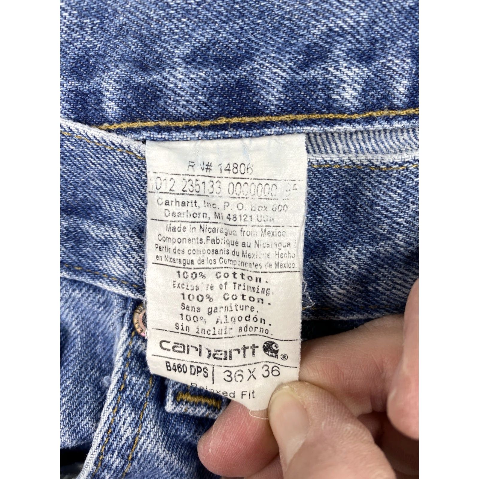 Carhartt VINTAGE Carhartt Jeans Mens 36x36 Med Wash Relaxed Fit Straight Blue Denim B460DPS Size US 36 / EU 52 - 3 Thumbnail