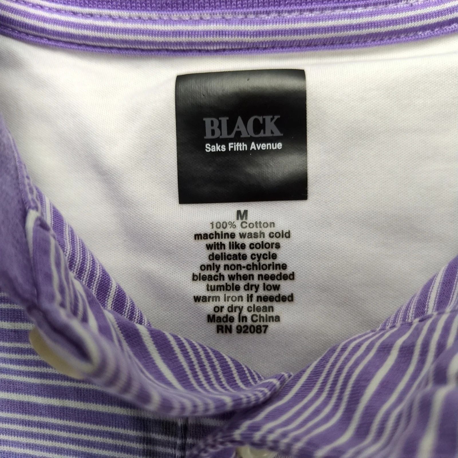 Saks Fifth Avenue Black Saks Fifth Avenue Purple Striped Polo Shirt Men's M Size US M / EU 48-50 / 2 - 4 Thumbnail