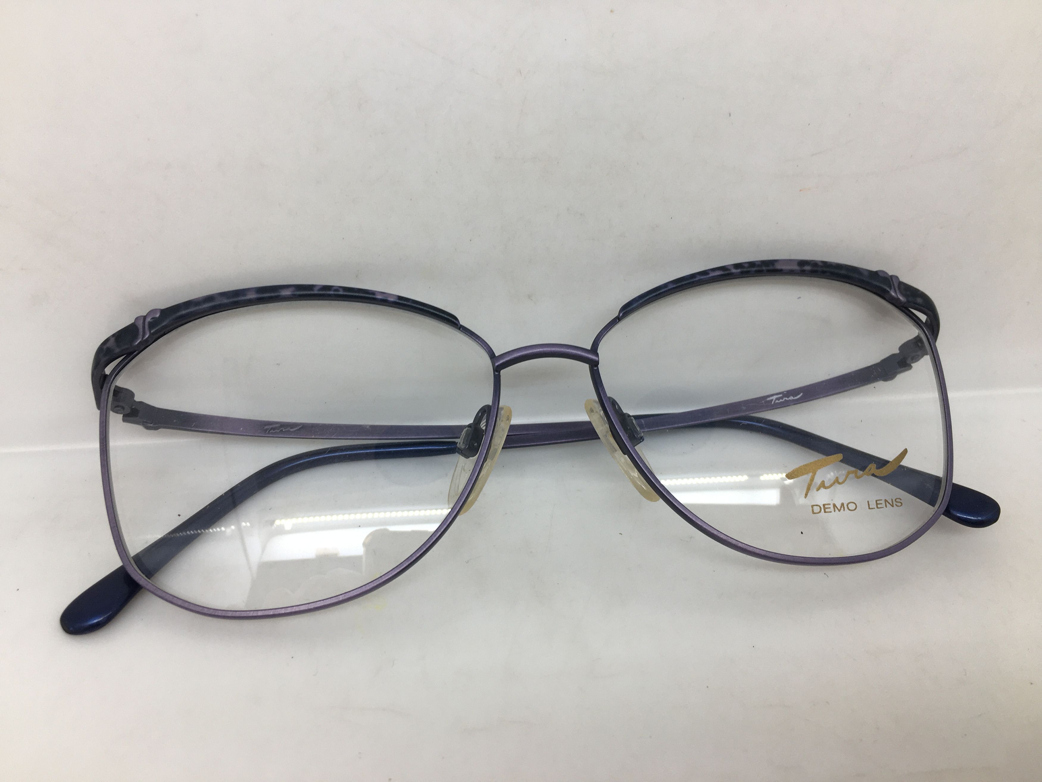 Vintage Vintage 80s TURA Blue Purple Woman Eyeglasses Frame Size ONE SIZE - 7 Thumbnail