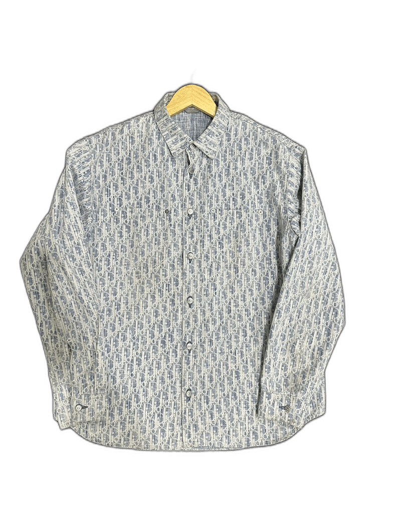 Dior Dior White Blue Printed Shirt Size 41 Size US L / EU 52-54 / 3 - 1 Thumbnail