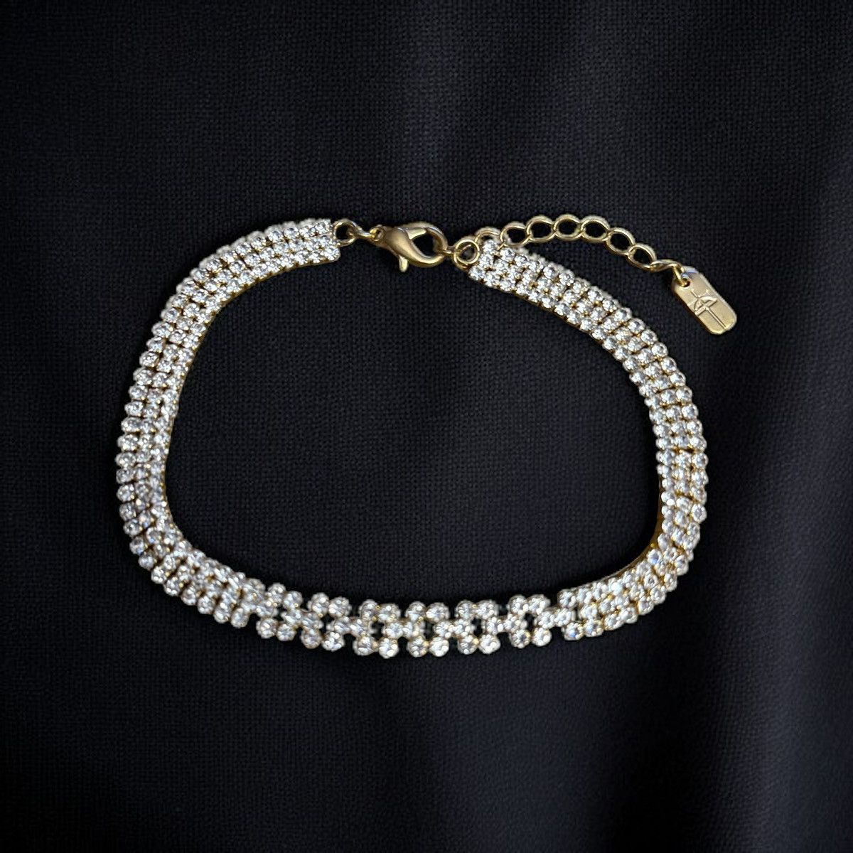 Other Christina Collection gold triple row rhinestone tennis ankle Size ONE SIZE - 1 Thumbnail