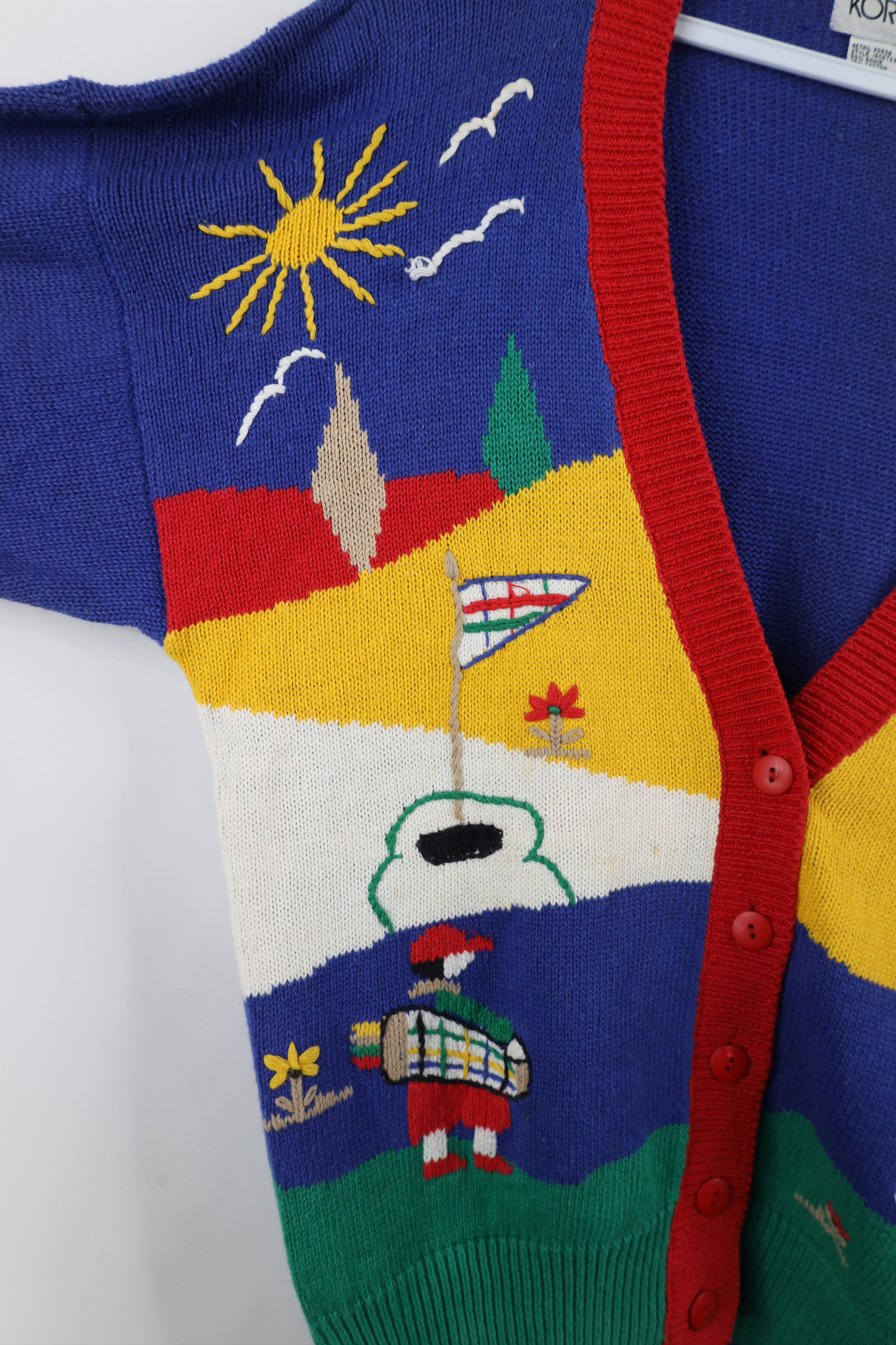 Vintage Vintage 90s Streetwear Golf All Over Print Cardigan Sweater Size L / US 10 / IT 46 - 4 Thumbnail
