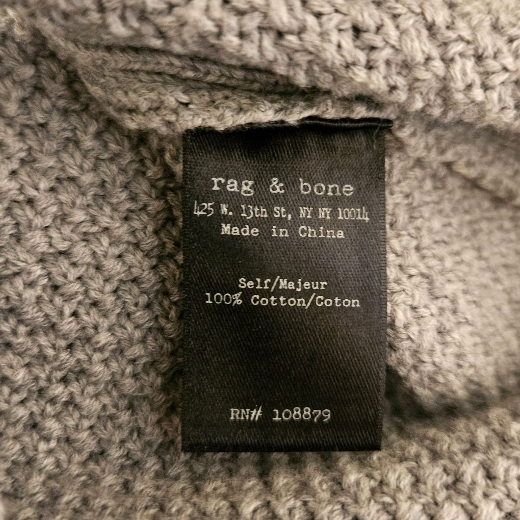 Rag & Bone rag & bone Sweater Mens XL Gray Grey Cotton Shawl Collar Button Cardigan RN108879 Size US XL / EU 56 / 4 - 4 Thumbnail