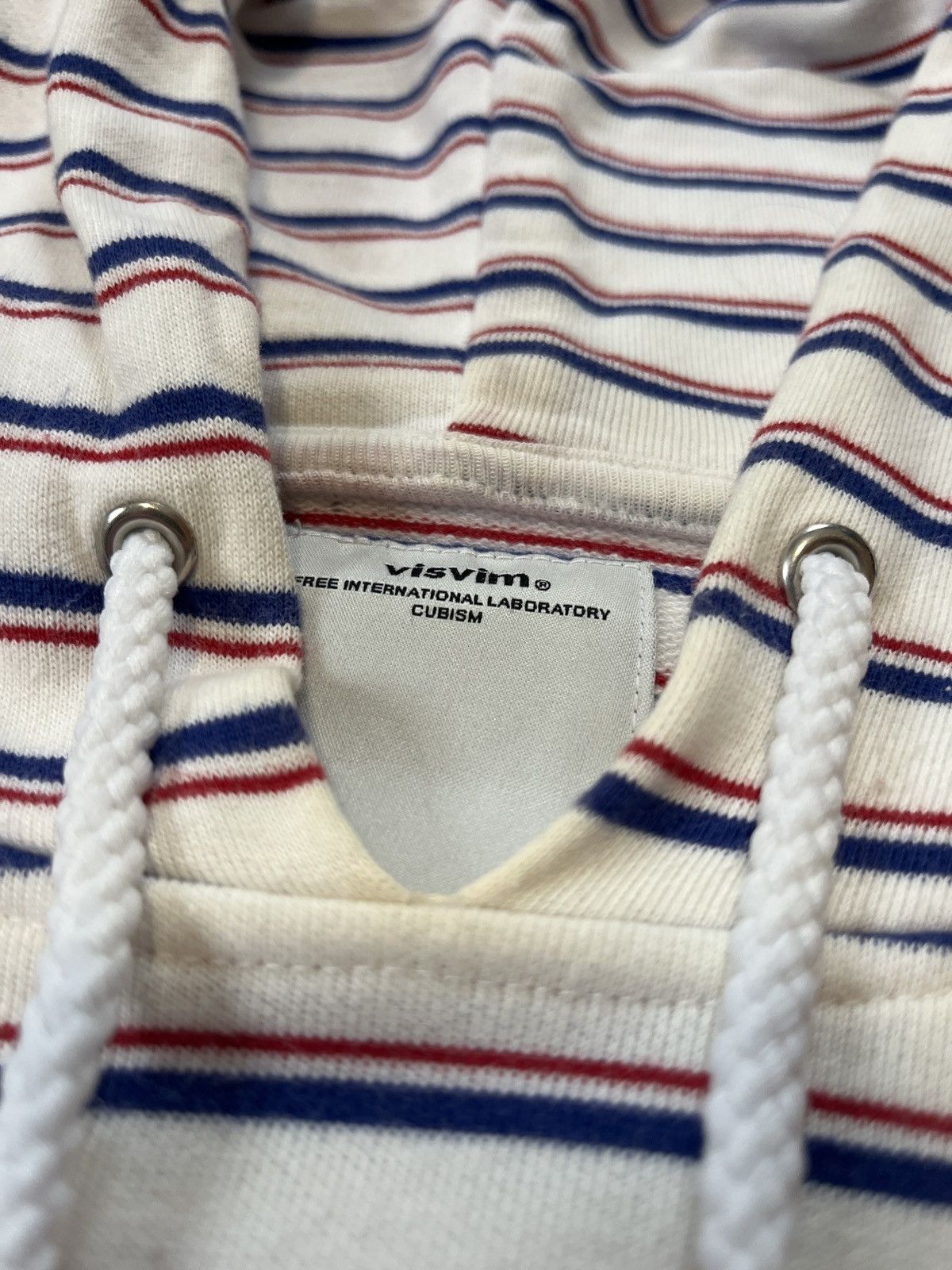 Visvim Visvim White Striped Hooded Sweatshirt XL Size US XL / EU 56 / 4 - 3 Thumbnail