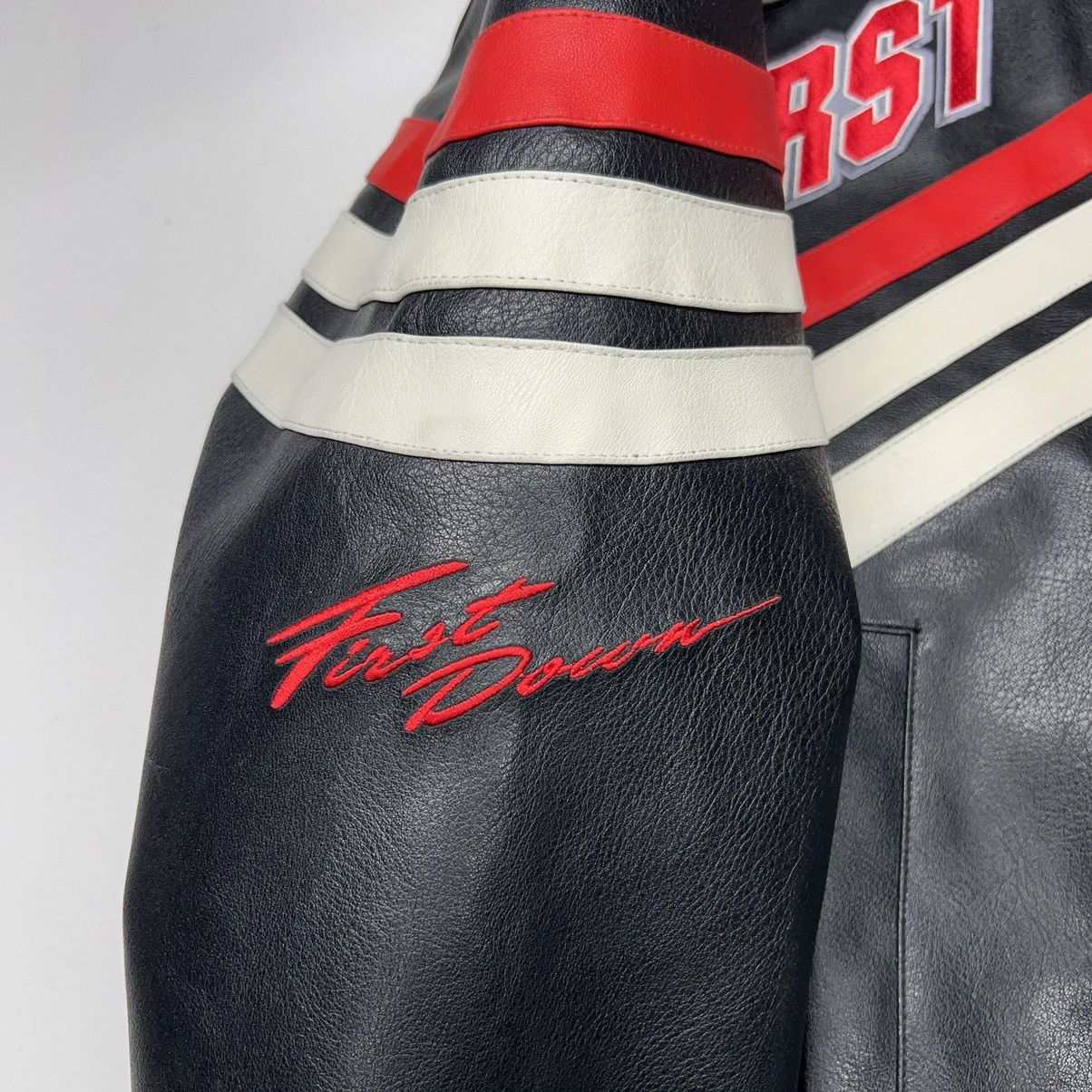 Vintage VTG First Down Leather Racing Jacket Black Coat Gear Zip Y2K Size US M / EU 48-50 / 2 - 17 Thumbnail