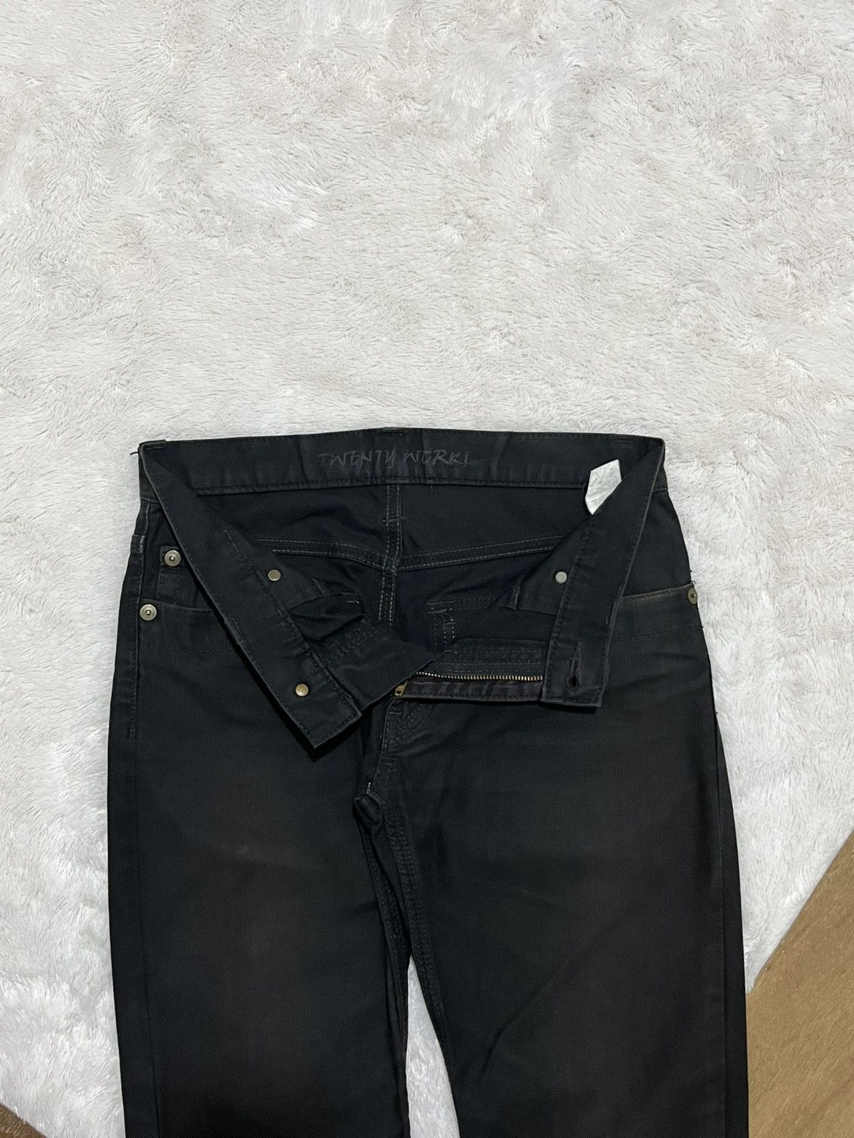 Other Twenty Works Black Leather Pocket Jeans Y2K Japan Size US 30 / EU 46 - 3 Thumbnail