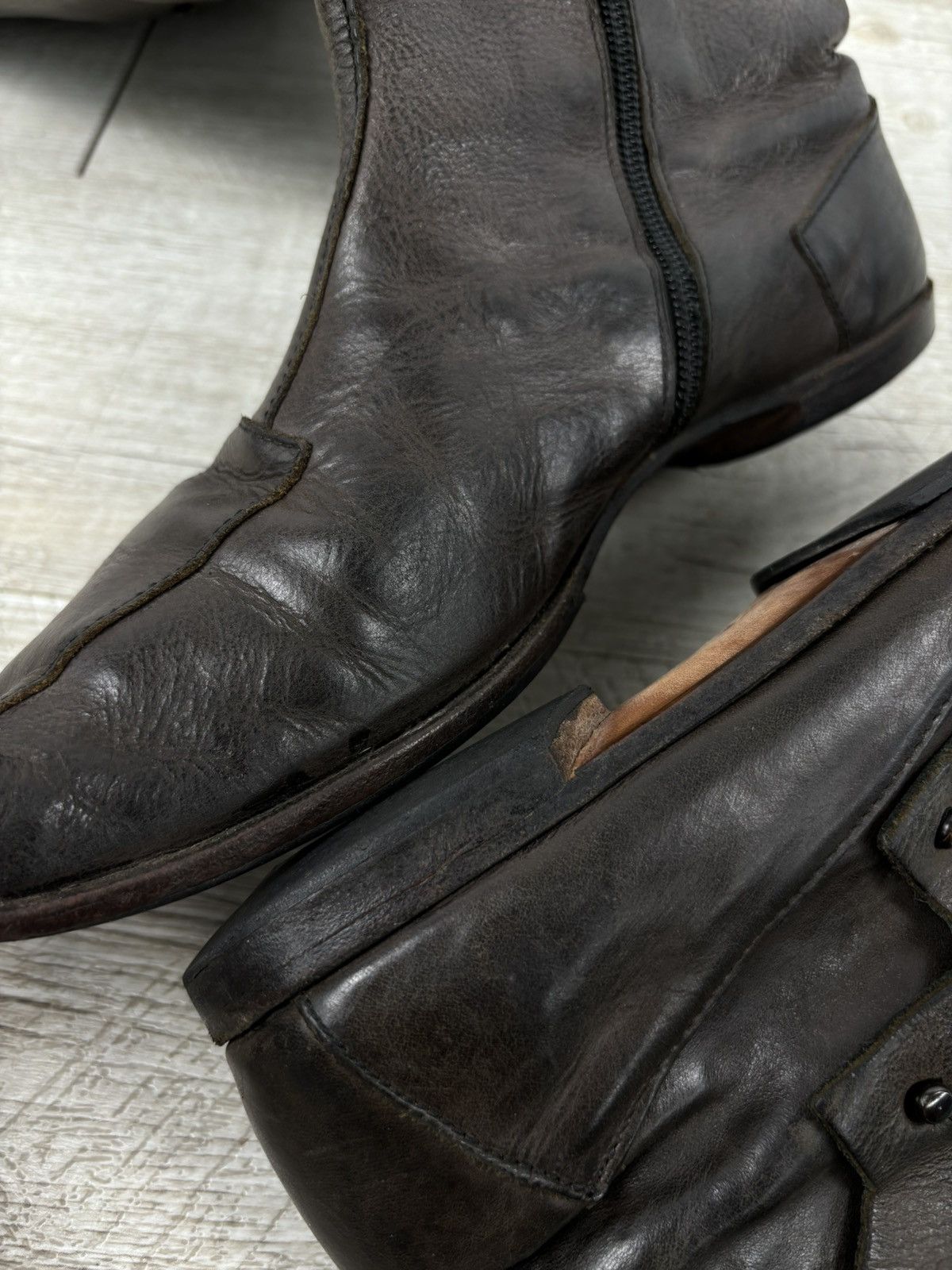 CYDWOQ RARE RUGGED Hand Made USA Leather Knee High Hessian Boots 38 Size US 8 / IT 38 - 22 Thumbnail