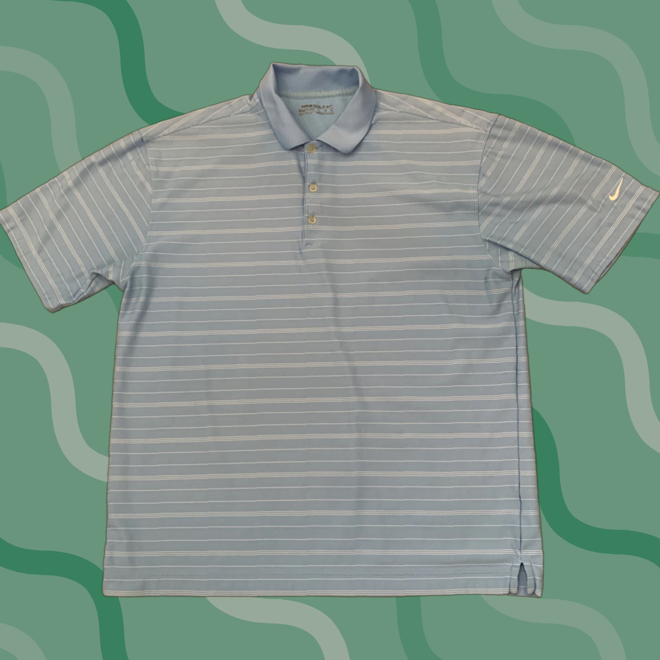 Nike Nike Golf Fit Dry Men's Polo Shirt Blue Striped Short Sleeve Size L Size US L / EU 52-54 / 3 - 1 Thumbnail