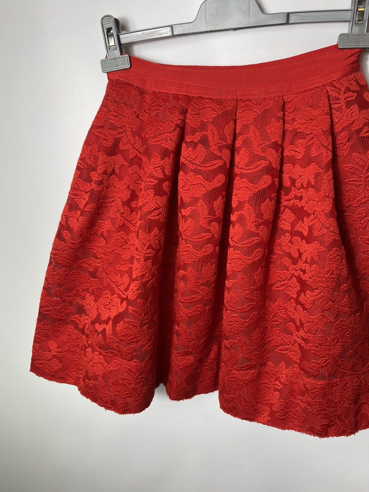 Sandro Vintage luxury Sandro Texured Red Midi Skirt Size 2 Size 26" / US 2 / IT 38 - 3 Thumbnail