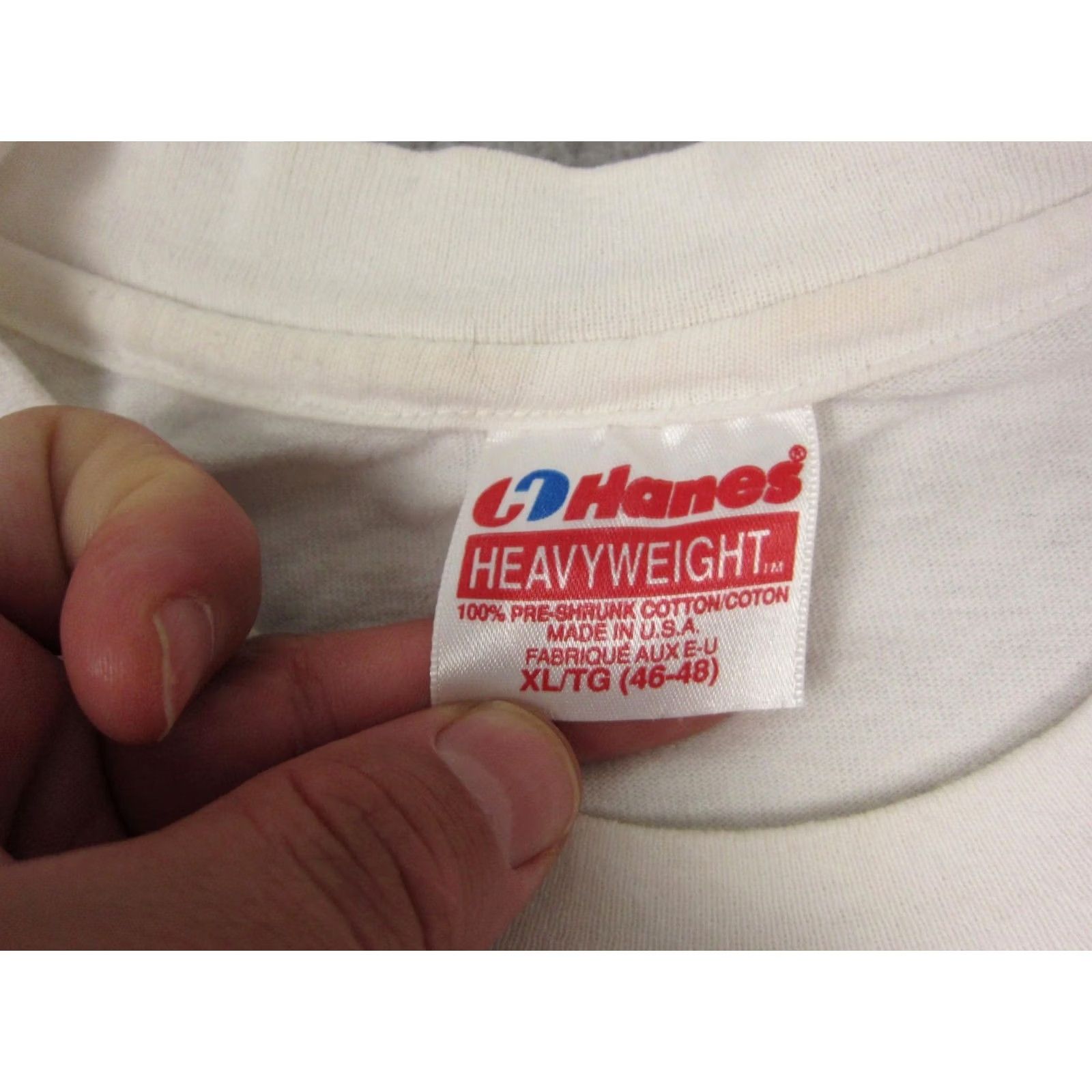 Hanes VINTAGE Hanes Shirt Mens XL White 90s London USA Graphic Print Short Sleeve Crew Neck T-Shirt Men Size US XL / EU 56 / 4 - 6 Thumbnail