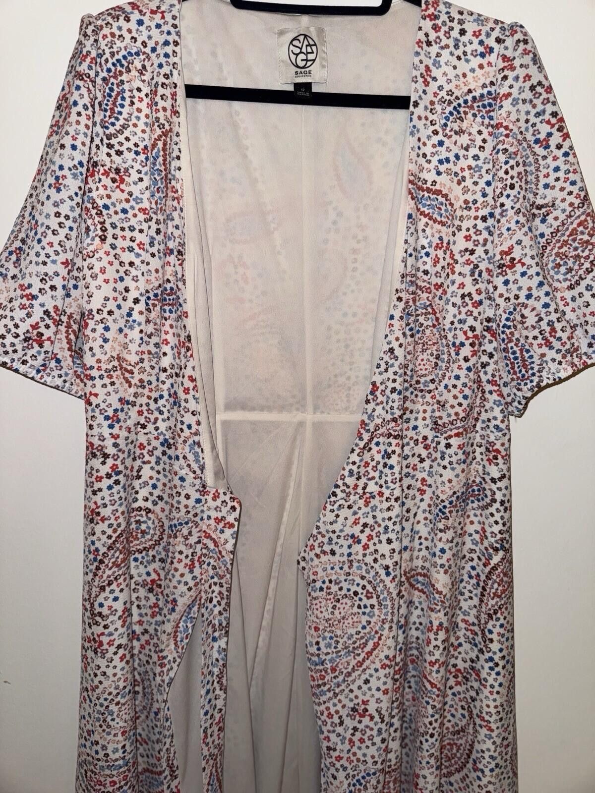 Sage Sage Collection Puff Sleeve Paisley Wrap Midi Dress Size 12 Size XL / US 12-14 / IT 48-50 - 8 Thumbnail