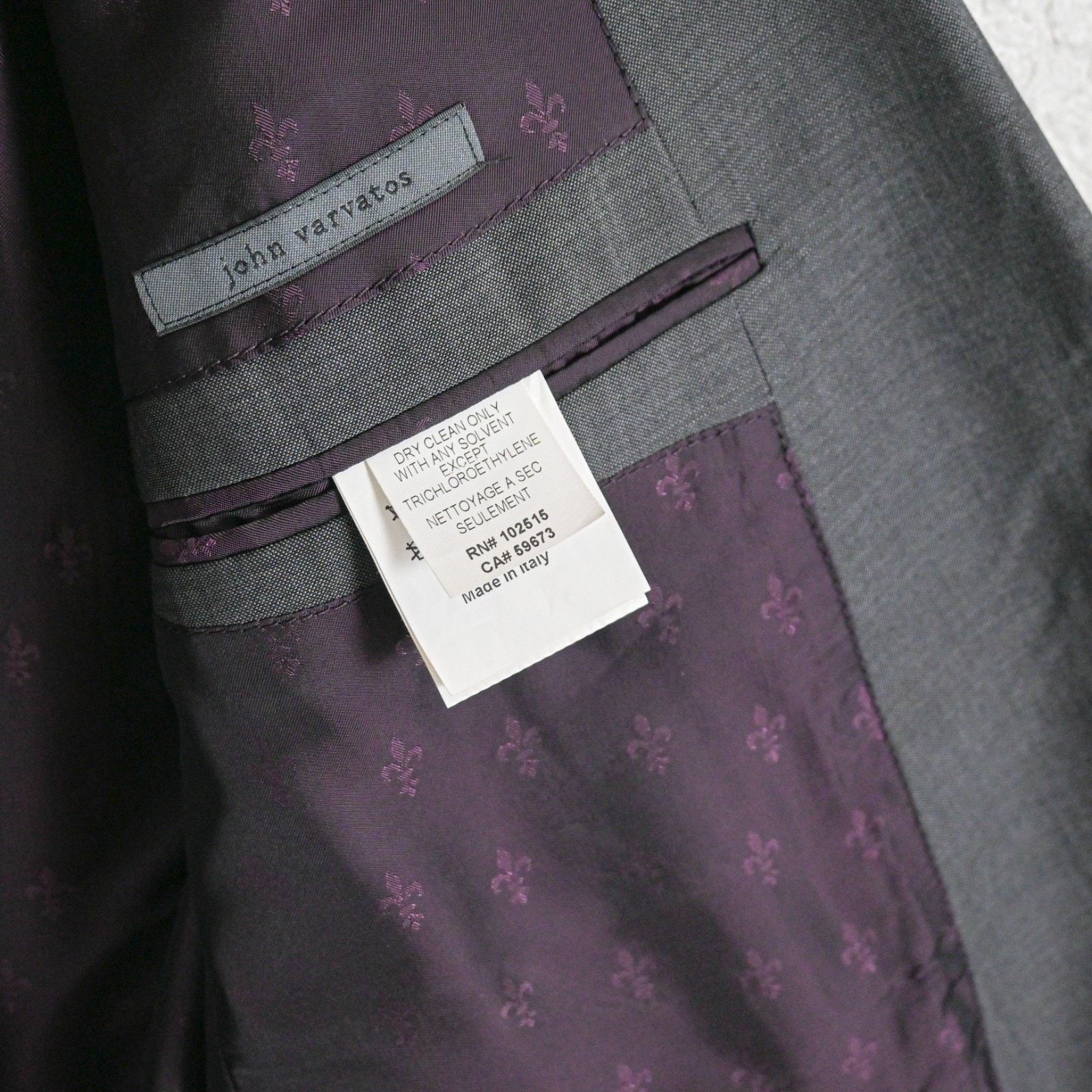 John Varvatos John Varvatos Collection Gray Suit Peak Lapal Wool Mohair Size 42R - 4 Thumbnail