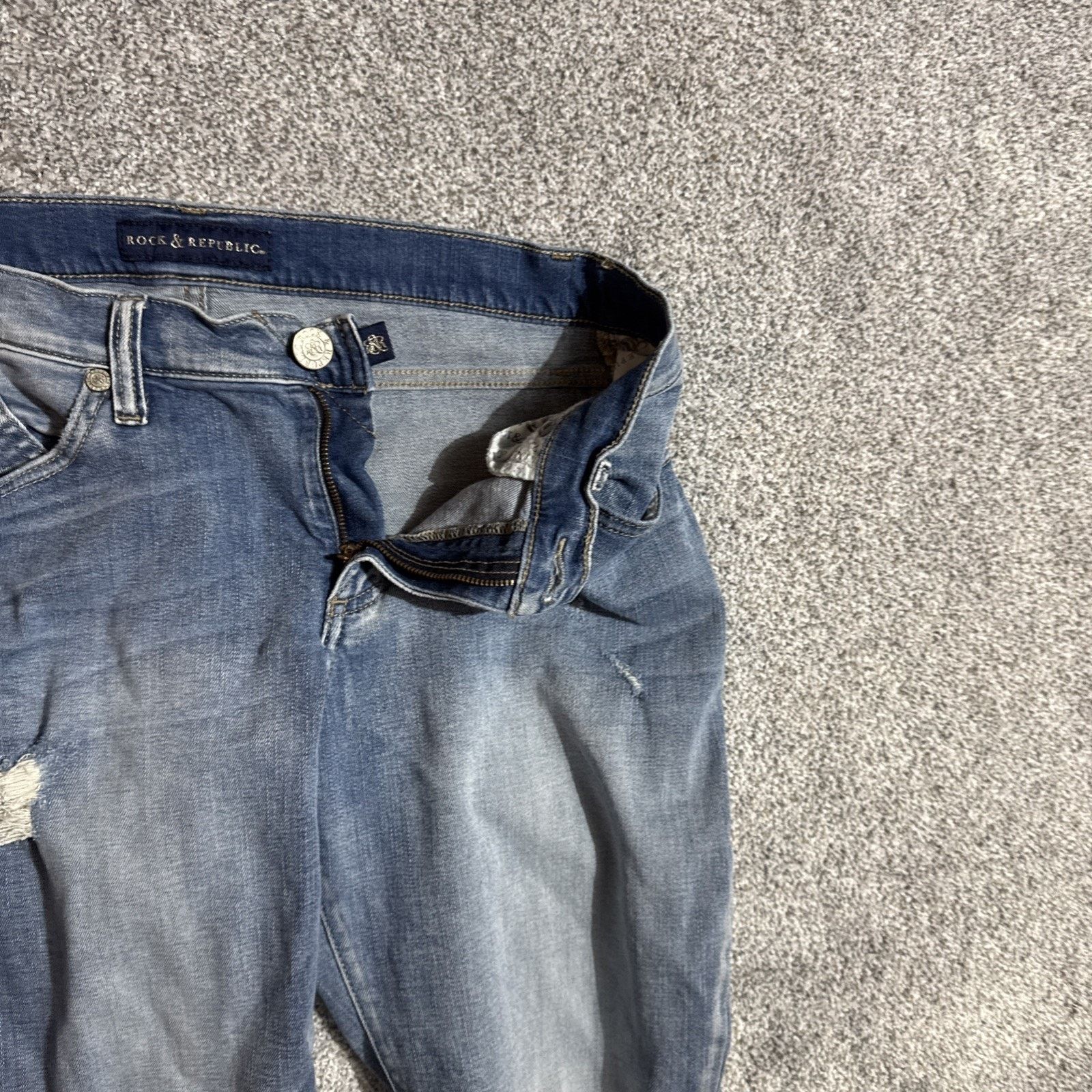 Rock & Republic Rock & Republic Indee Jeans Women 10M Distressed Streetwear Size 32" / US 10 / IT 46 - 8 Thumbnail