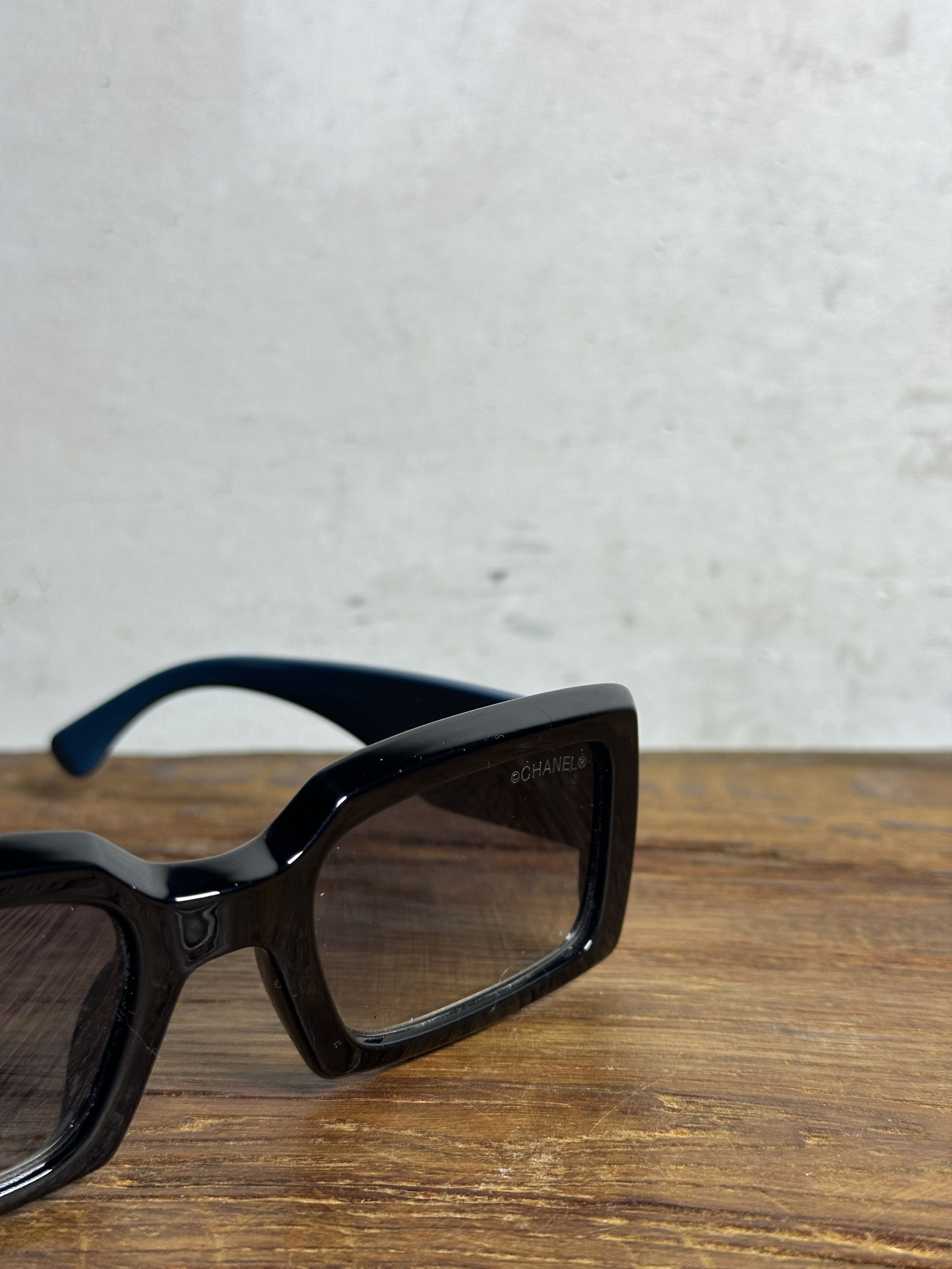 Chanel Chanel Acetate Rectangle Sunglasses Size ONE SIZE - 4 Thumbnail