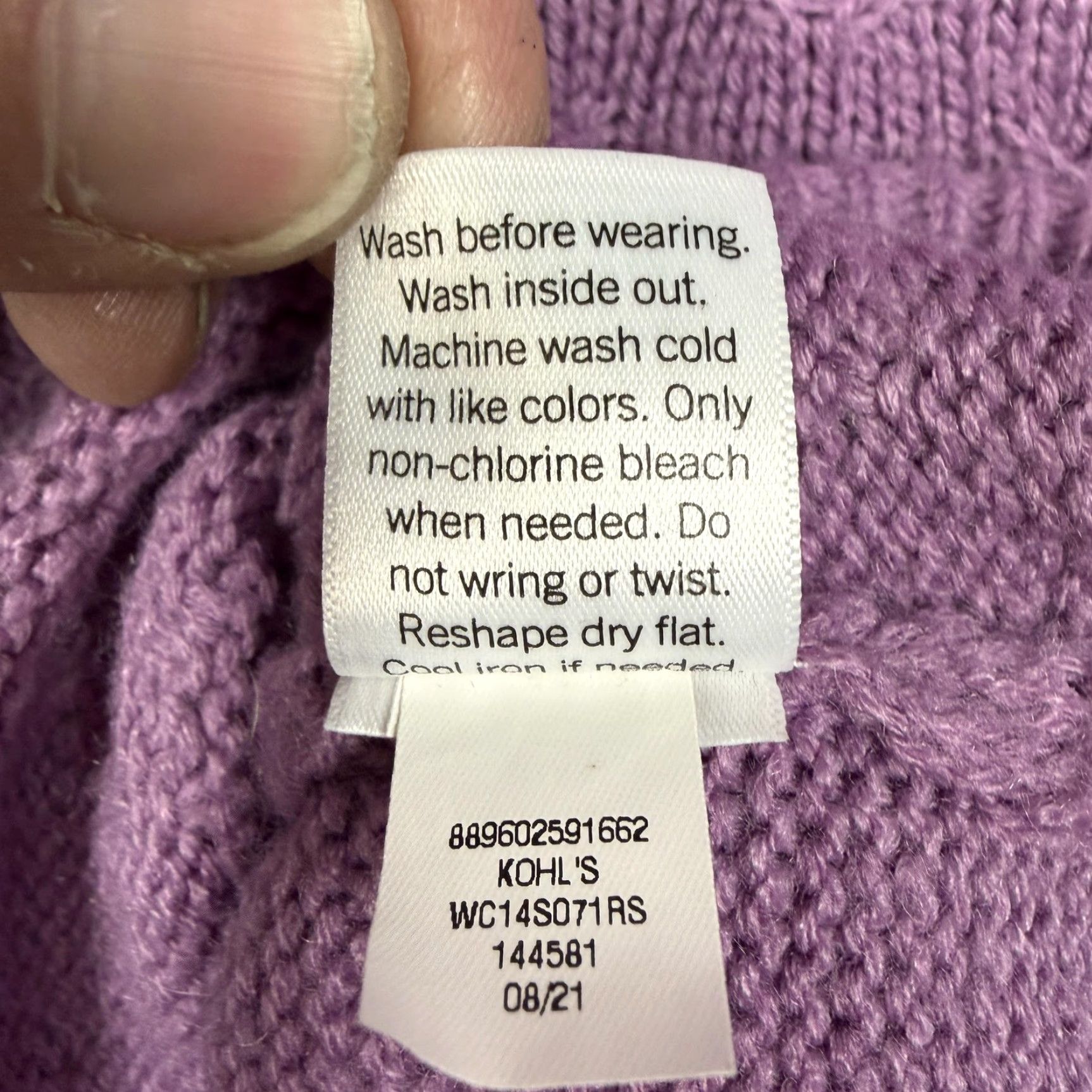 Croft & Barrow Croft & Barrow Sweater Womens L Lilac Lattice Cable Knit Cozy Preppy Grandmacore Size L / US 10 / IT 46 - 7 Thumbnail