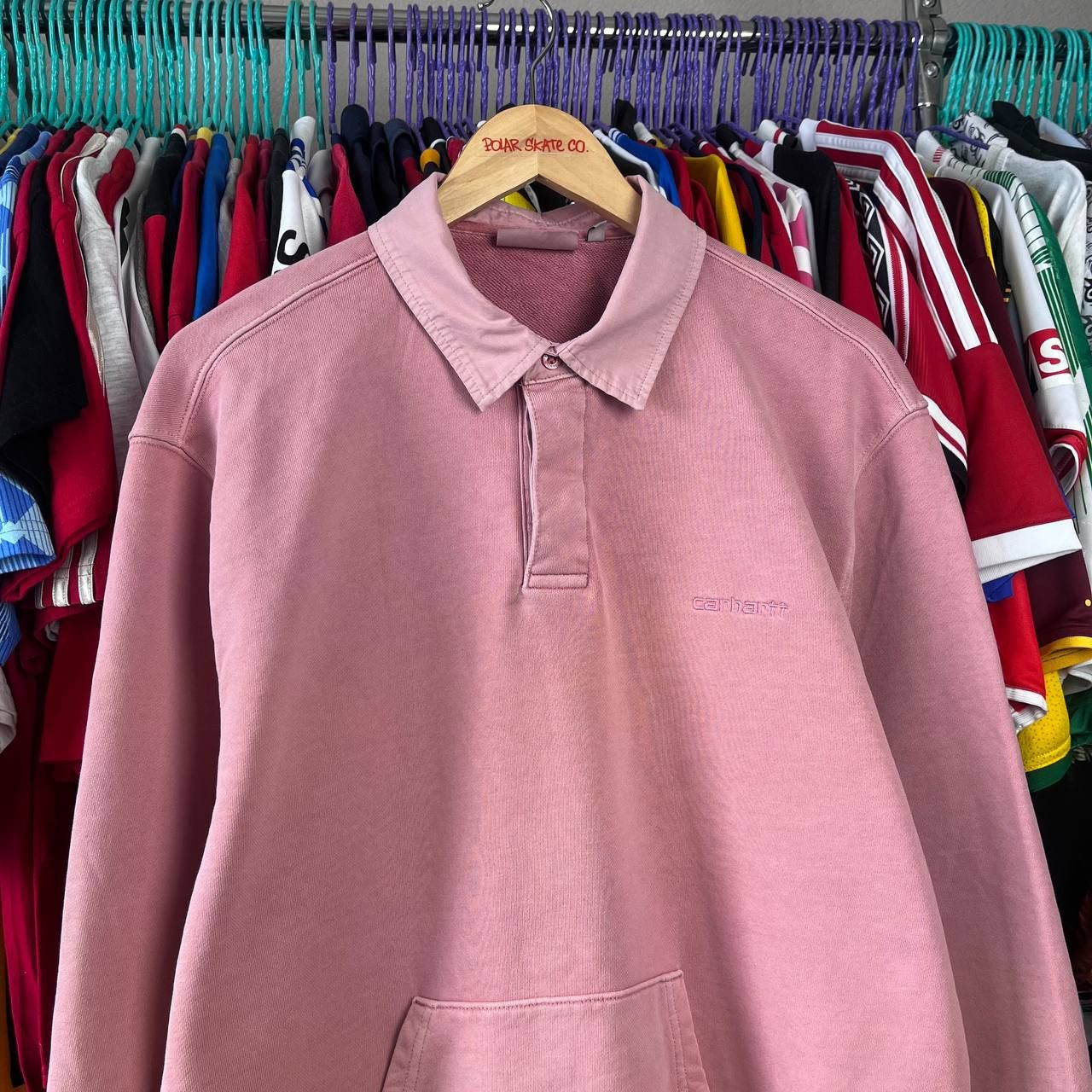 Carhartt Carhartt Baggy Pink Duster Script Sweatshirt Size L Size US L / EU 52-54 / 3 - 3 Thumbnail