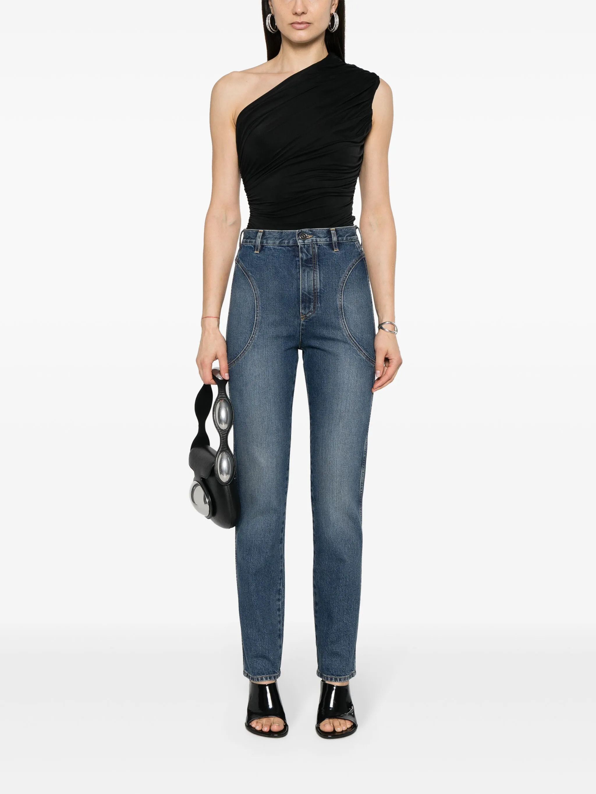 Alaia o1s22i1n0225 Hi-waisted Slim Fit Jeans in Blue Size 27" / US 4 / IT 40 - 2 Thumbnail