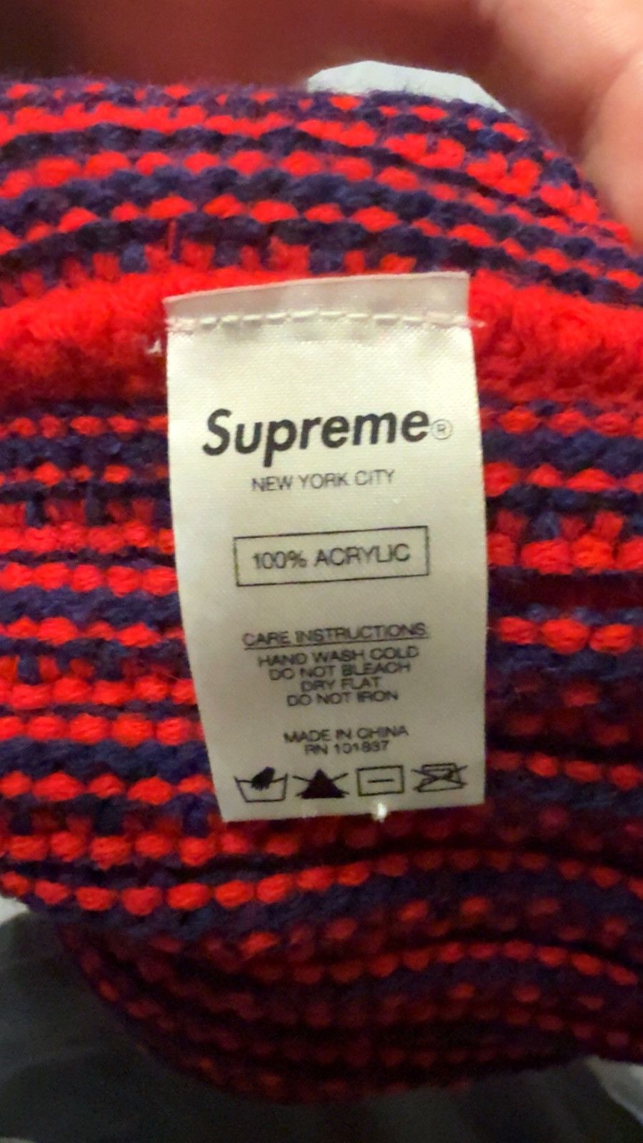 Supreme Supreme Contrast Stripe Beanie Red Size ONE SIZE - 2 Thumbnail