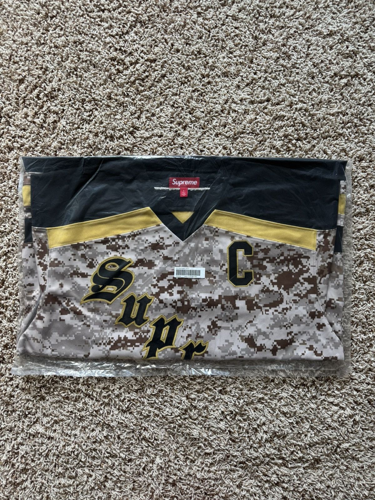 Supreme Supreme Fire & Ice Patches Hockey Jersey Camo Yellow Size US L / EU 52-54 / 3 - 22 Thumbnail