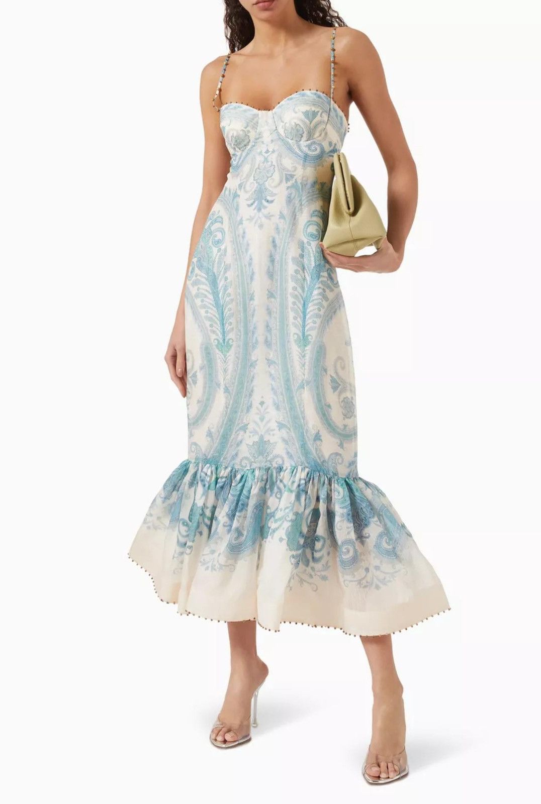 ワンピース ZIMMERMANN Ascension Plunge linen Midi Dress ZIMMERMANN Ascension printed linen midi dress | NET-A-PORTER
