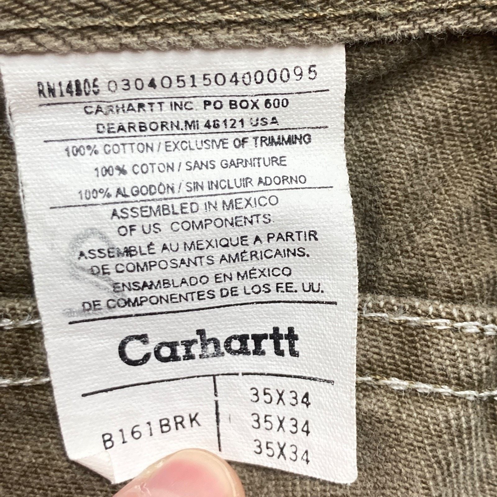 Carhartt Carhartt B161 BRK Jeans Mens 35x34 Brown Denim Vintage Y2K Size US 35 - 9 Thumbnail