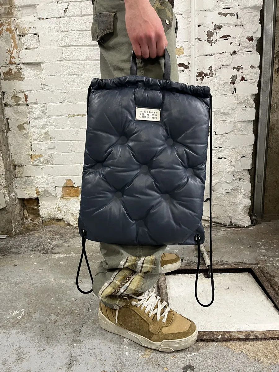 Maison Margiela Maison Margiela Navy Puffer Leather Backpack Size ONE SIZE - 3 Thumbnail