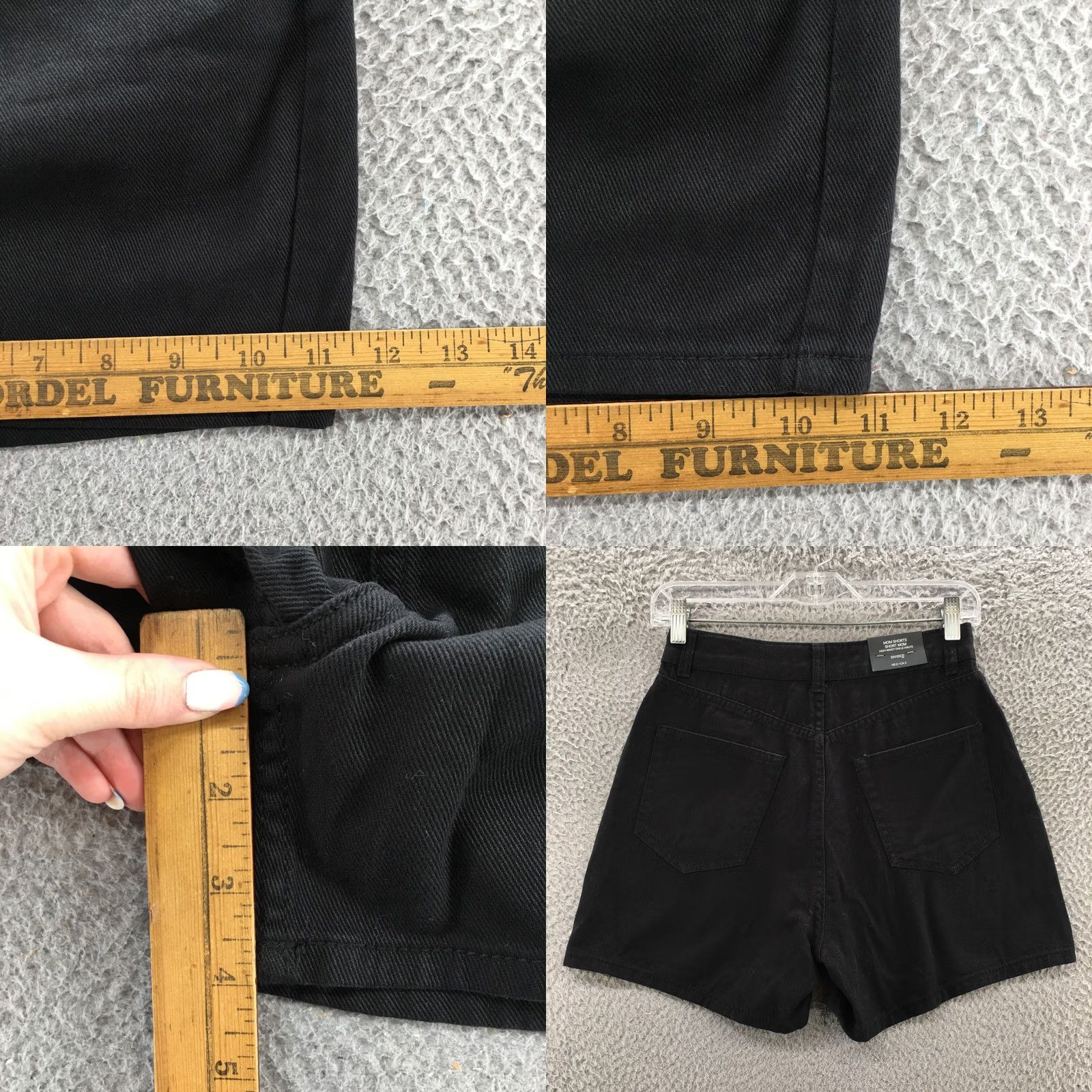 H&M Divided by H&M Mom Shorts Womens 2 Black High Rise 5 Pockets NEW Denim Cotton 26x4 Original Waist 26 in Size 26" / US 2 / IT 38 - 8 Thumbnail