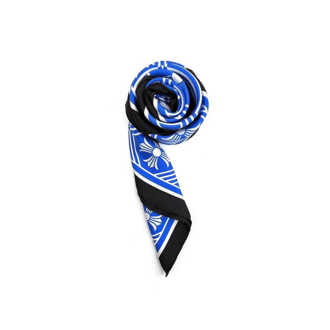 Chrome Hearts Chrome Hearts Blue Cross Silk Scarf Size ONE SIZE - 4 Thumbnail