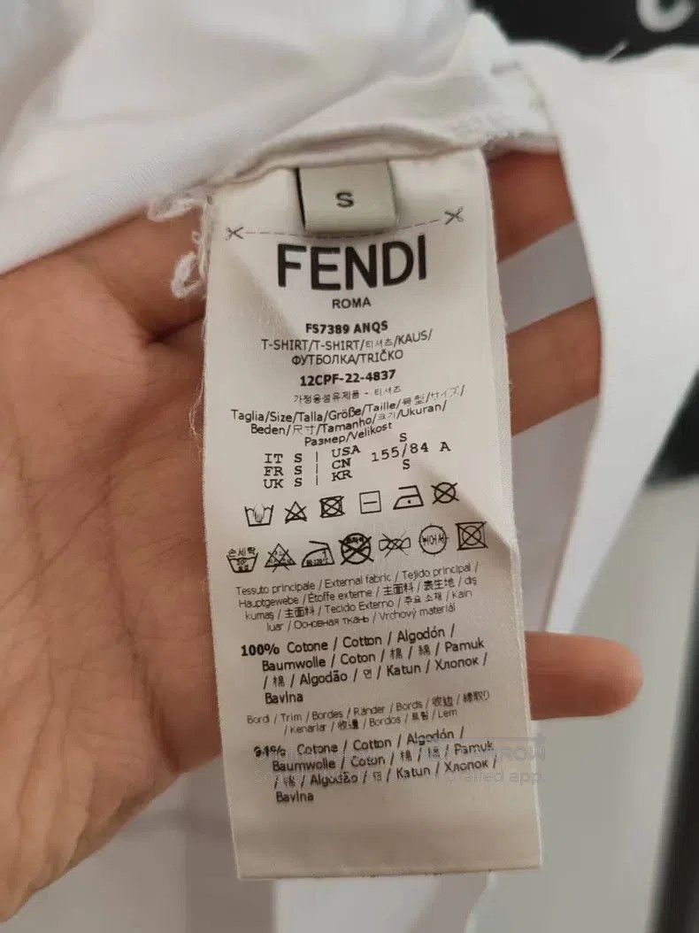 Fendi Fendi Pocket Slogan Short Sleeve Shirt Size S / US 4 / IT 40 - 3 Thumbnail