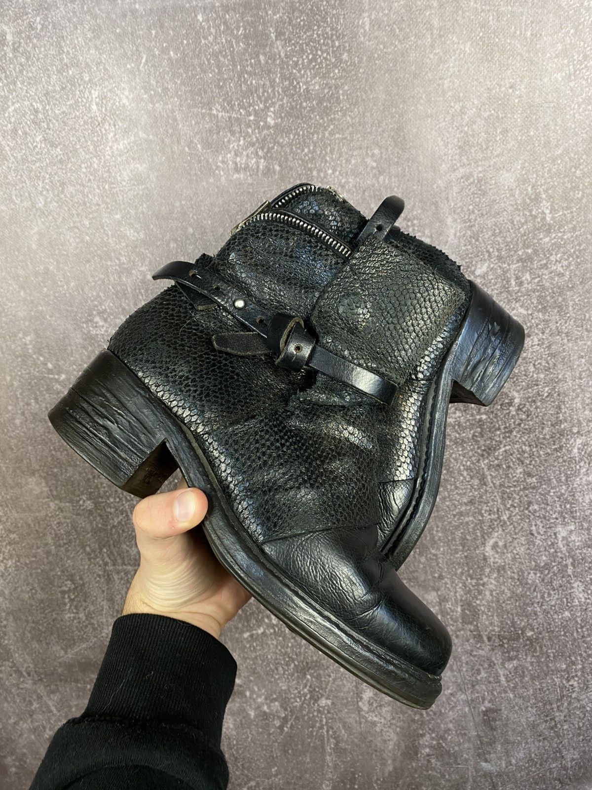 A.S.98 Vintage AS 98 Ankle Rick Owens Style Leather Biker Boots Size US 8 / IT 38 - 1 Thumbnail