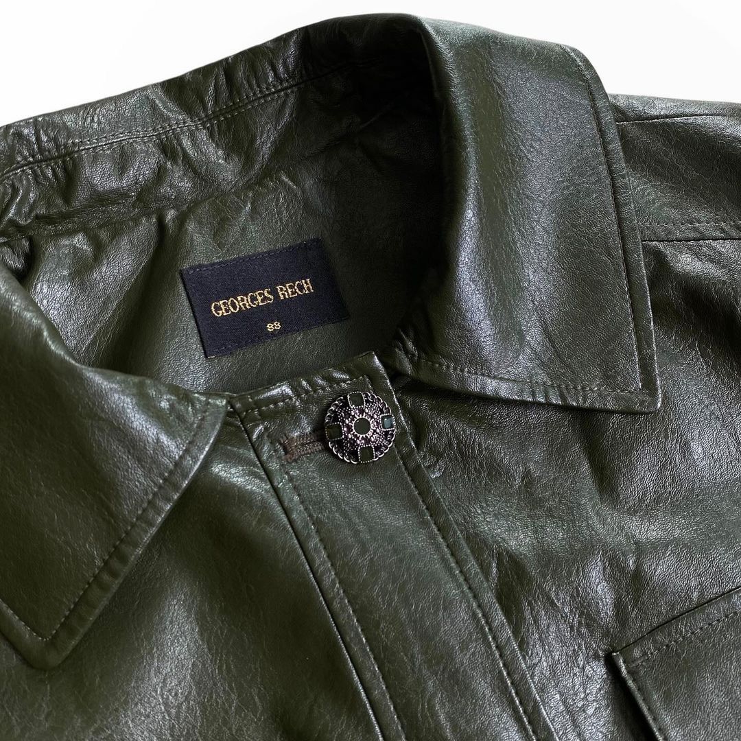 Other Georges Rech elastic tie waist faux leather jacket Size M / US 6-8 / IT 42-44 - 5 Thumbnail