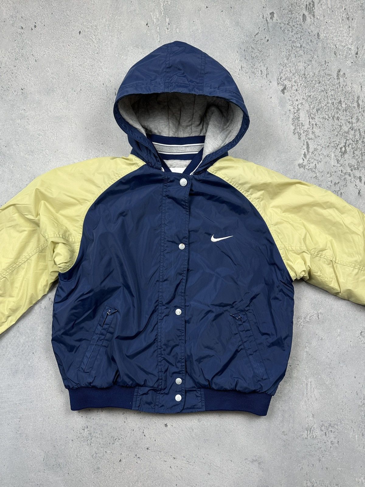 Nike Vintage Nike two-tone Hooded Jacket Blue Yellow 90s Varsity Size M / US 6-8 / IT 42-44 - 11 Thumbnail