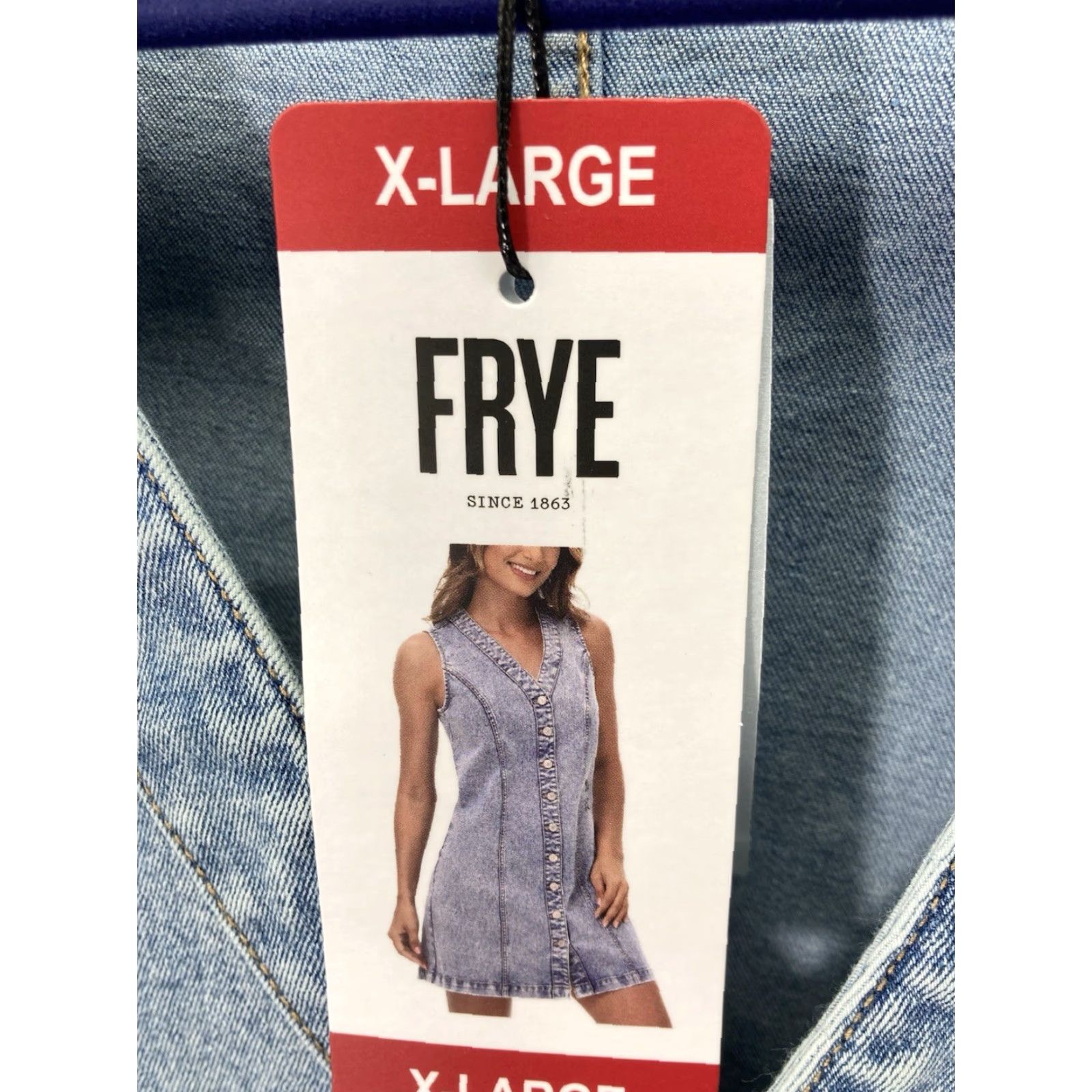 Frye Frye Denim Dress Women XL Blue Metal Button Cotton Stretch Light Wash NWT Dress Midi A-Line Casual Vintage No Mens Womens Girls Size XL / US 12-14 / IT 48-50 - 5 Thumbnail