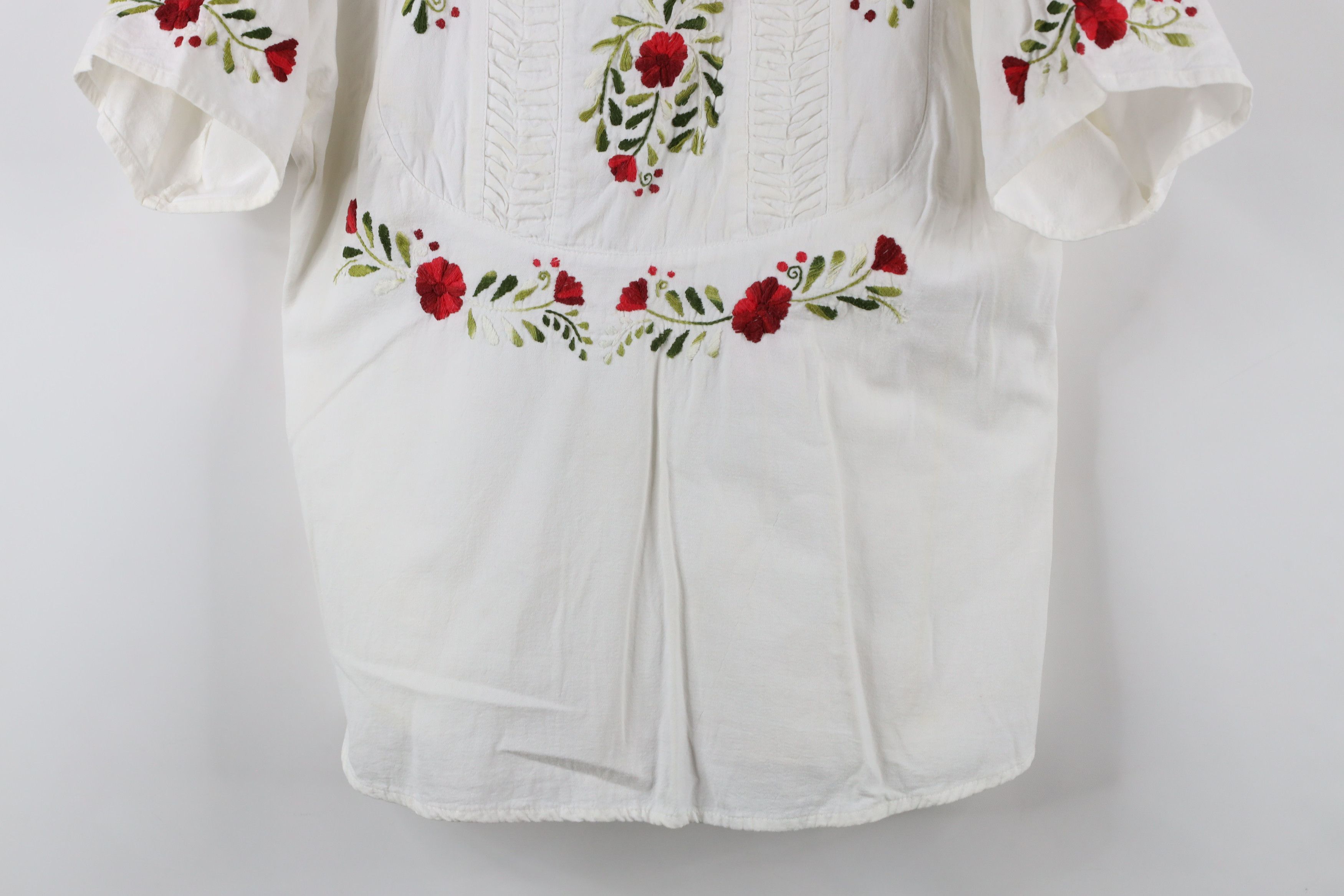 Vintage Vintage 70s Streetwear Embroidered Flower Boho Chic Shirt Size L / US 10 / IT 46 - 3 Thumbnail