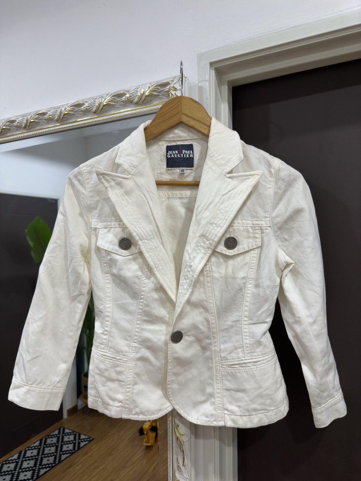 Jean Paul Gaultier Jean Paul Gaultier White Denim Jacket Size S / US 4 / IT 40 - 21 Thumbnail