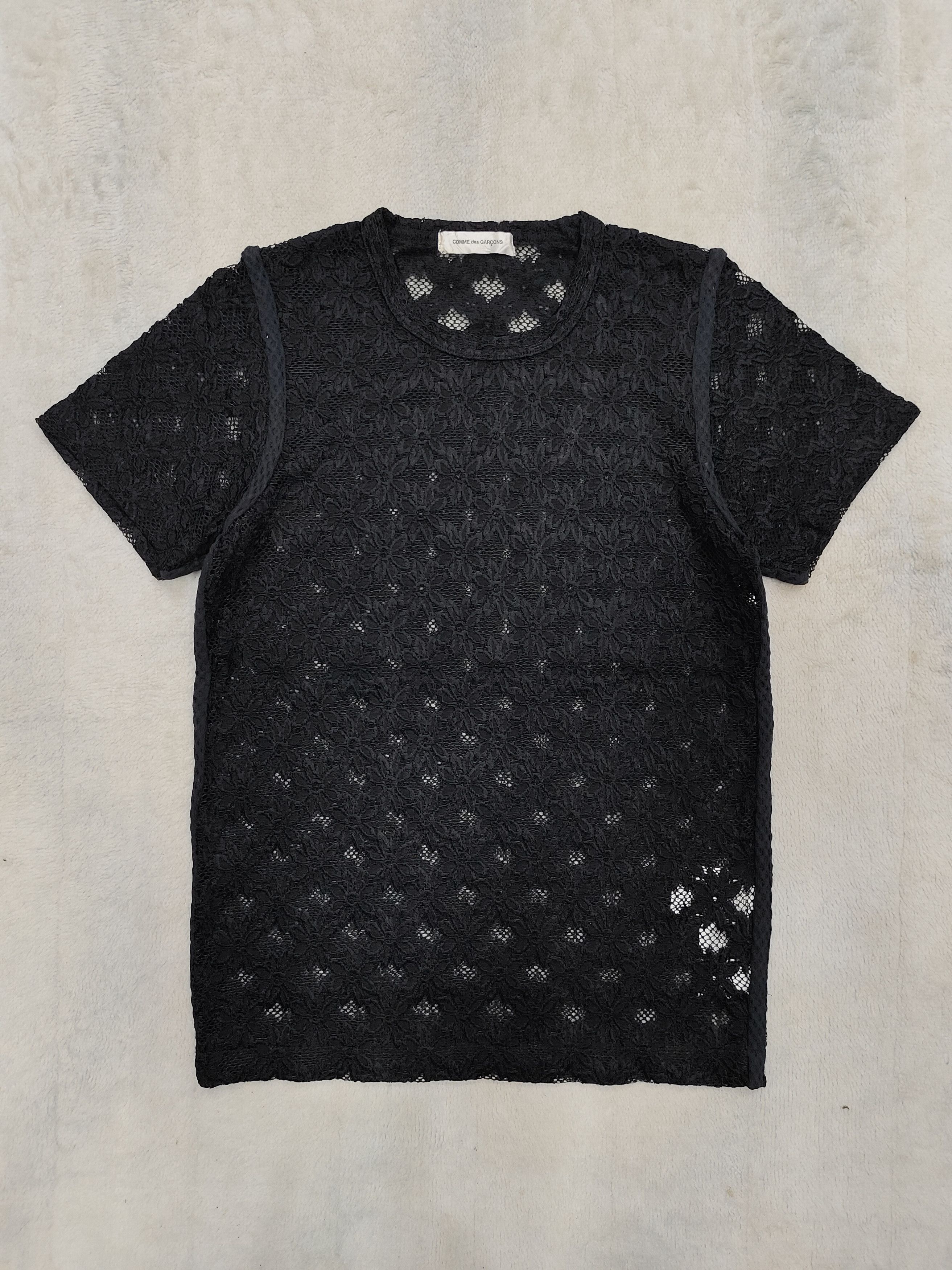 Comme des Garcons 2000s CDG🔥 Gothic Minimalist Floral Crochet Lace MeshTop Size M / US 6-8 / IT 42-44 - 7 Thumbnail