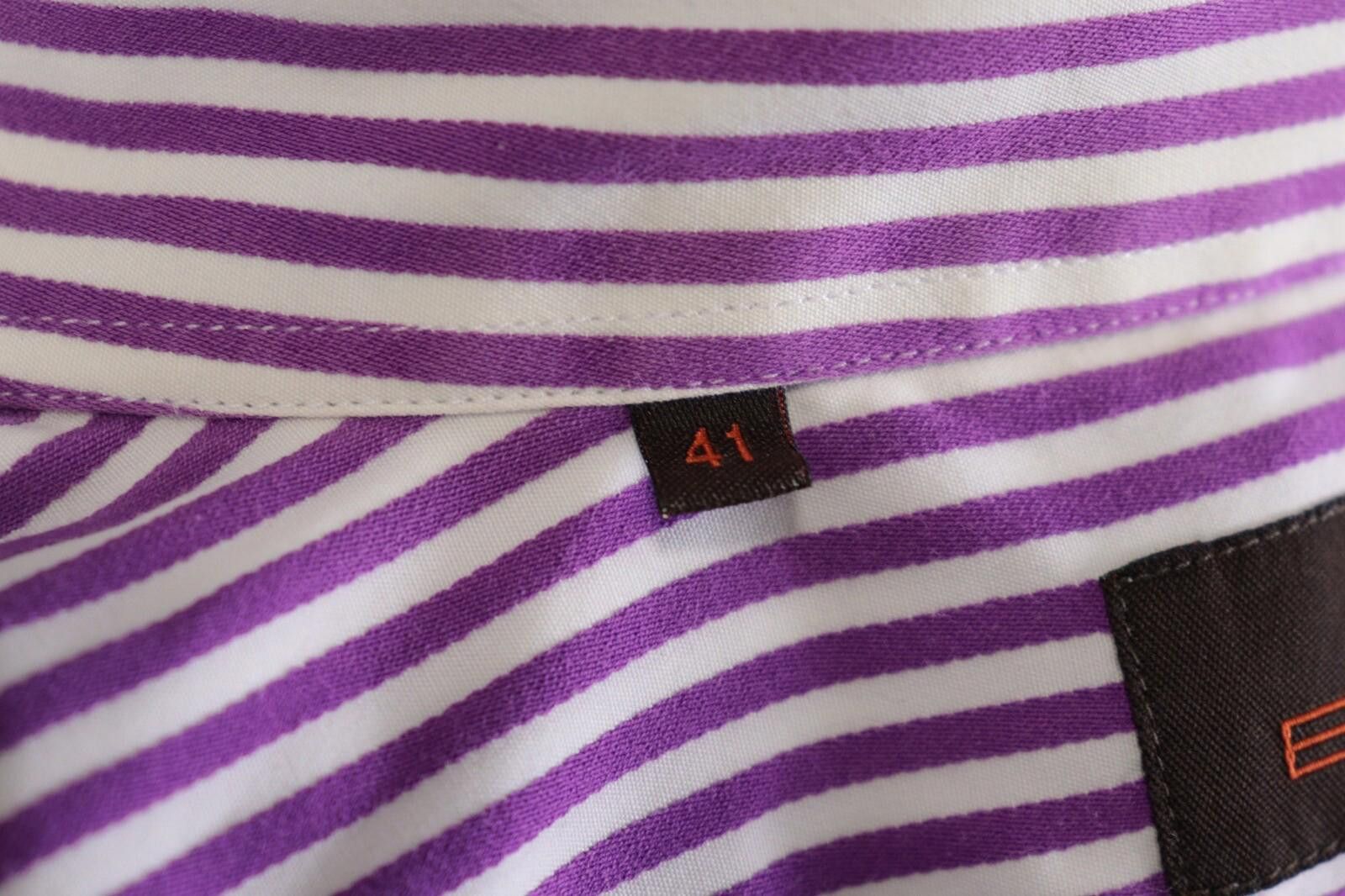 Etro Etro Milano White & Purple Stripe Shirt Size 41 Size US M / EU 48-50 / 2 - 10 Thumbnail
