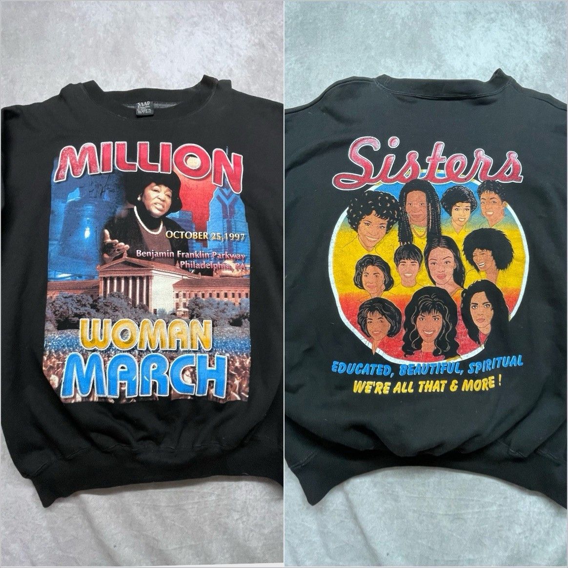 Other Vintage 1997 Million Woman March Sweatshirt Sisters Black Hi Size US XL / EU 56 / 4 - 1 Thumbnail