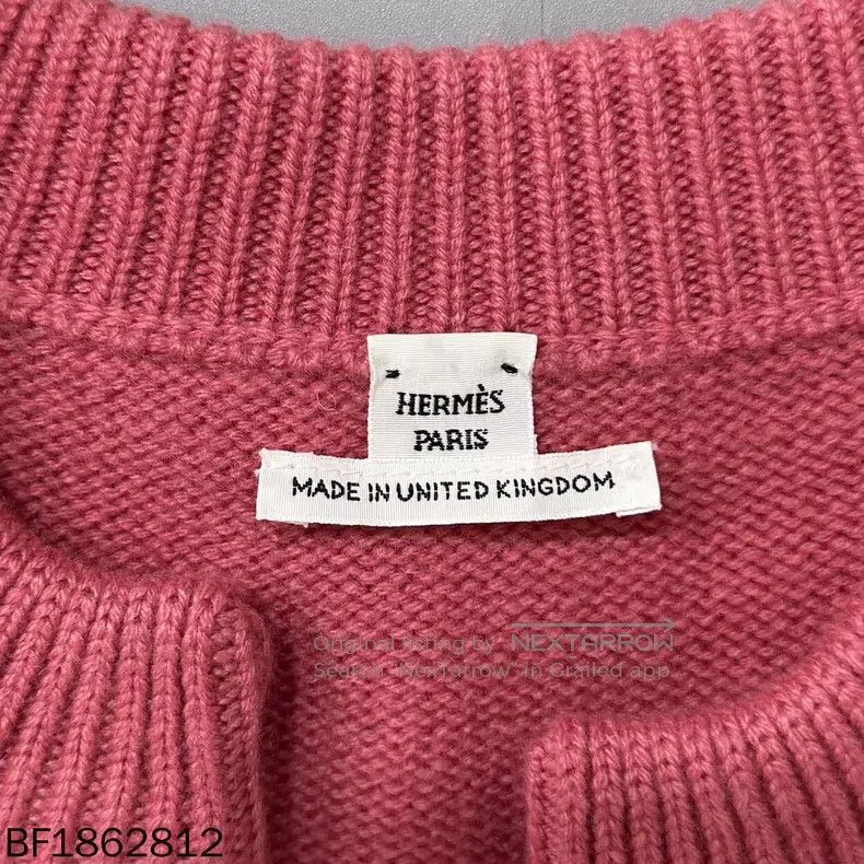 Hermes Hermes Pink V-Neck Keyhole Sweater Size S / US 4 / IT 40 - 6 Thumbnail
