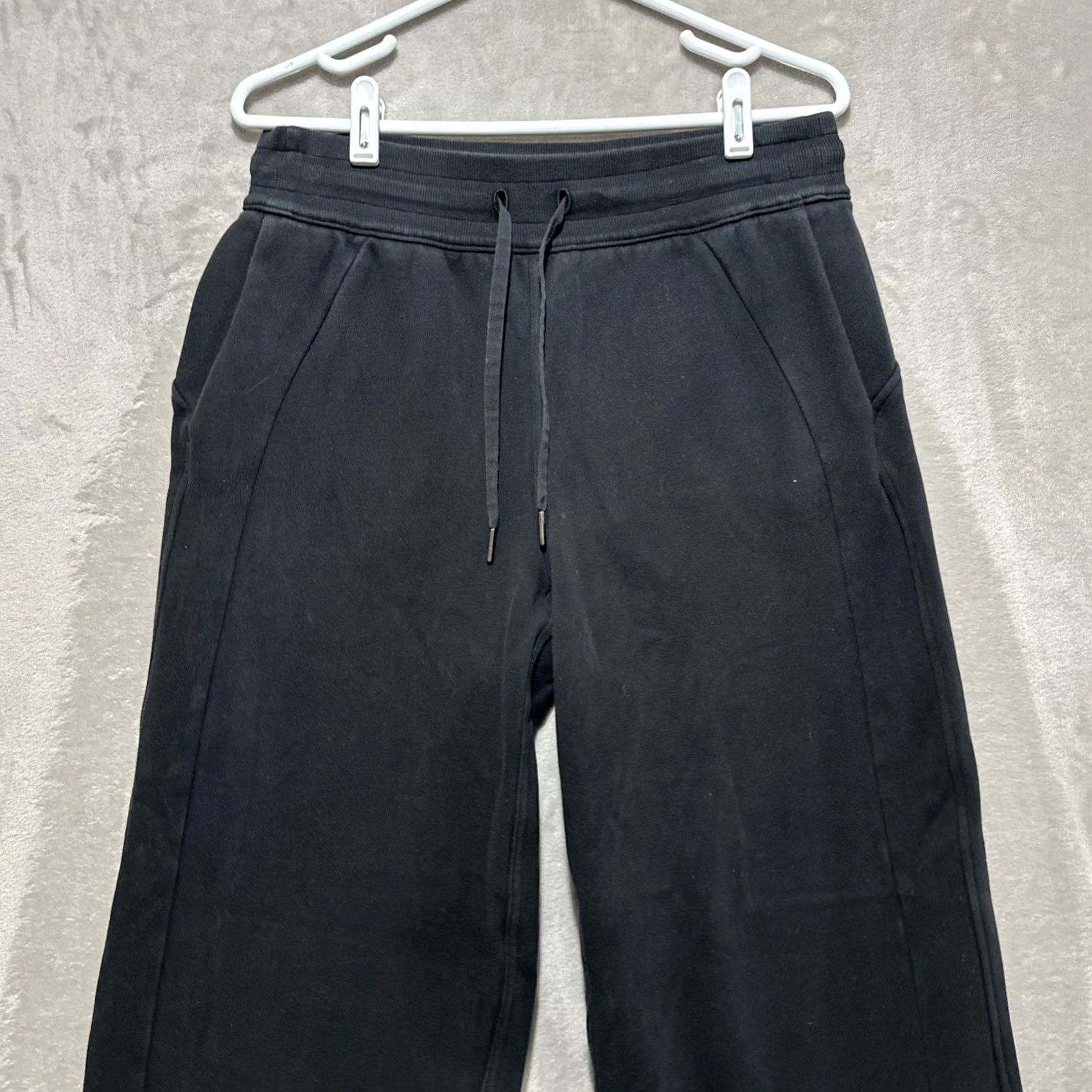 Lululemon Lululemon Scuba Mid-Rise Wide-Leg Pants Women M Black Athleisure, Sweatpants, Casual, Travel, Relaxed Fit Size 32" / US 10 / IT 46 - 4 Thumbnail