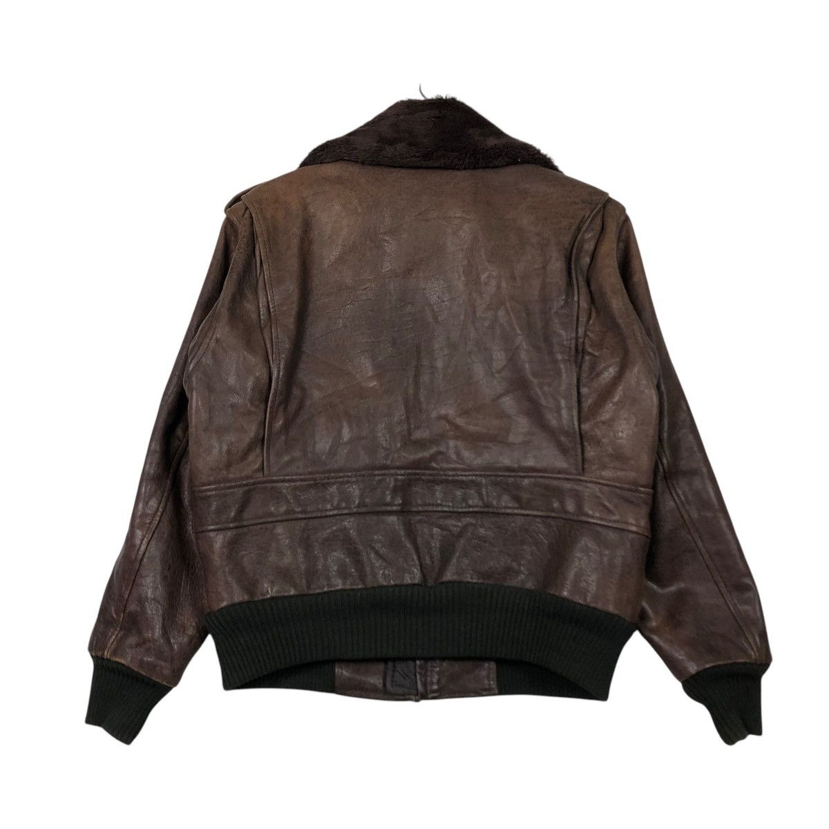 Japanese Brand 🔥VINTAGE LEATHER JACKET BIKER FREETIME FUR COLLAR Size US S / EU 44-46 / 1 - 8 Thumbnail