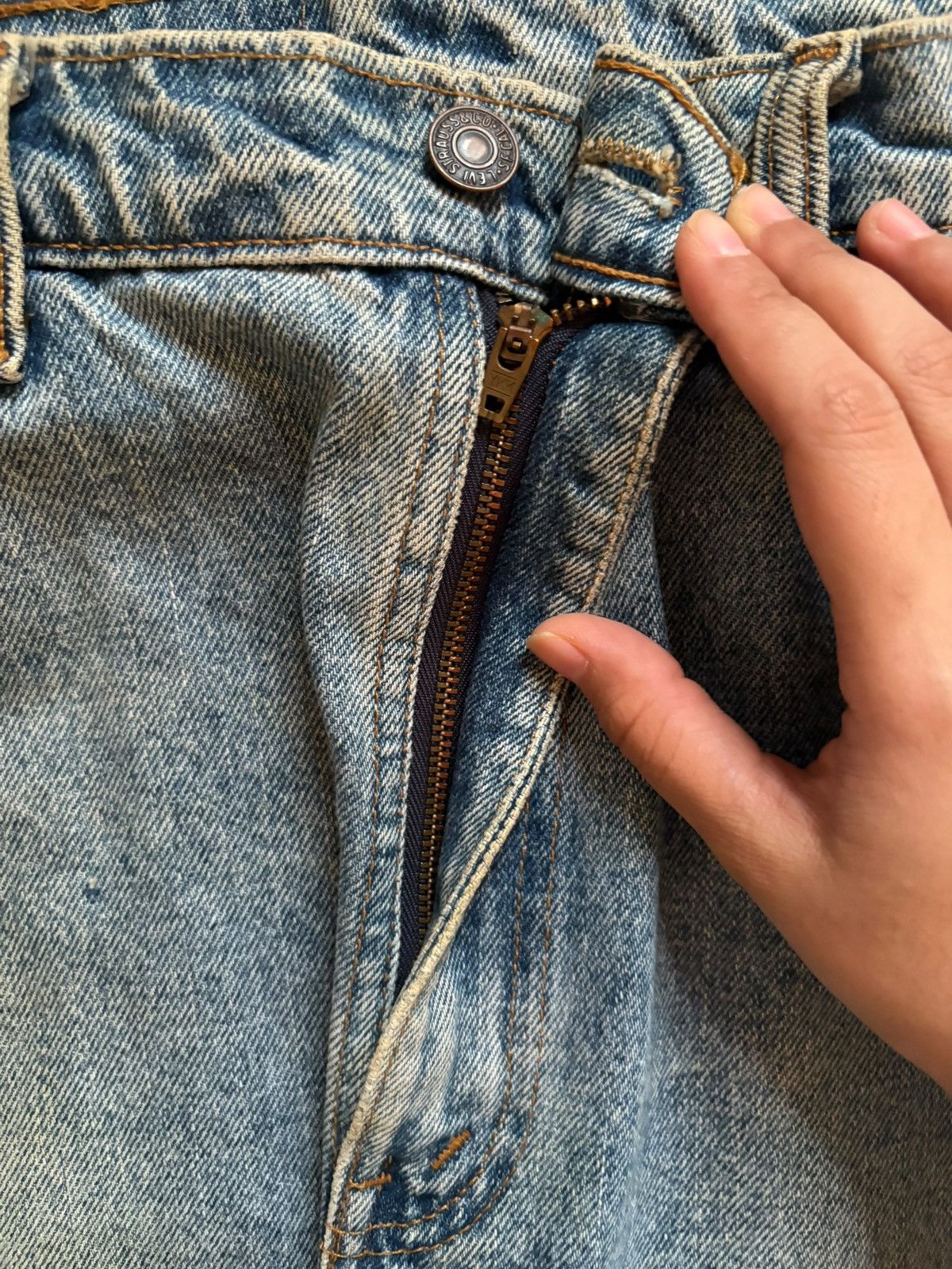 Levi's Vintage 80s Levis 505 Mud Wash Distressed Loose Baggy Jeans Size US 37 - 3 Thumbnail