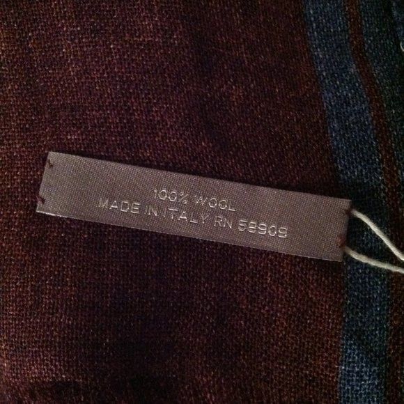 Daniel Cremieux DANIEL CREMIEUX MEN'S NEW BURGUNDY 100%WOOL SCARF 26"X81" Size ONE SIZE - 4 Thumbnail