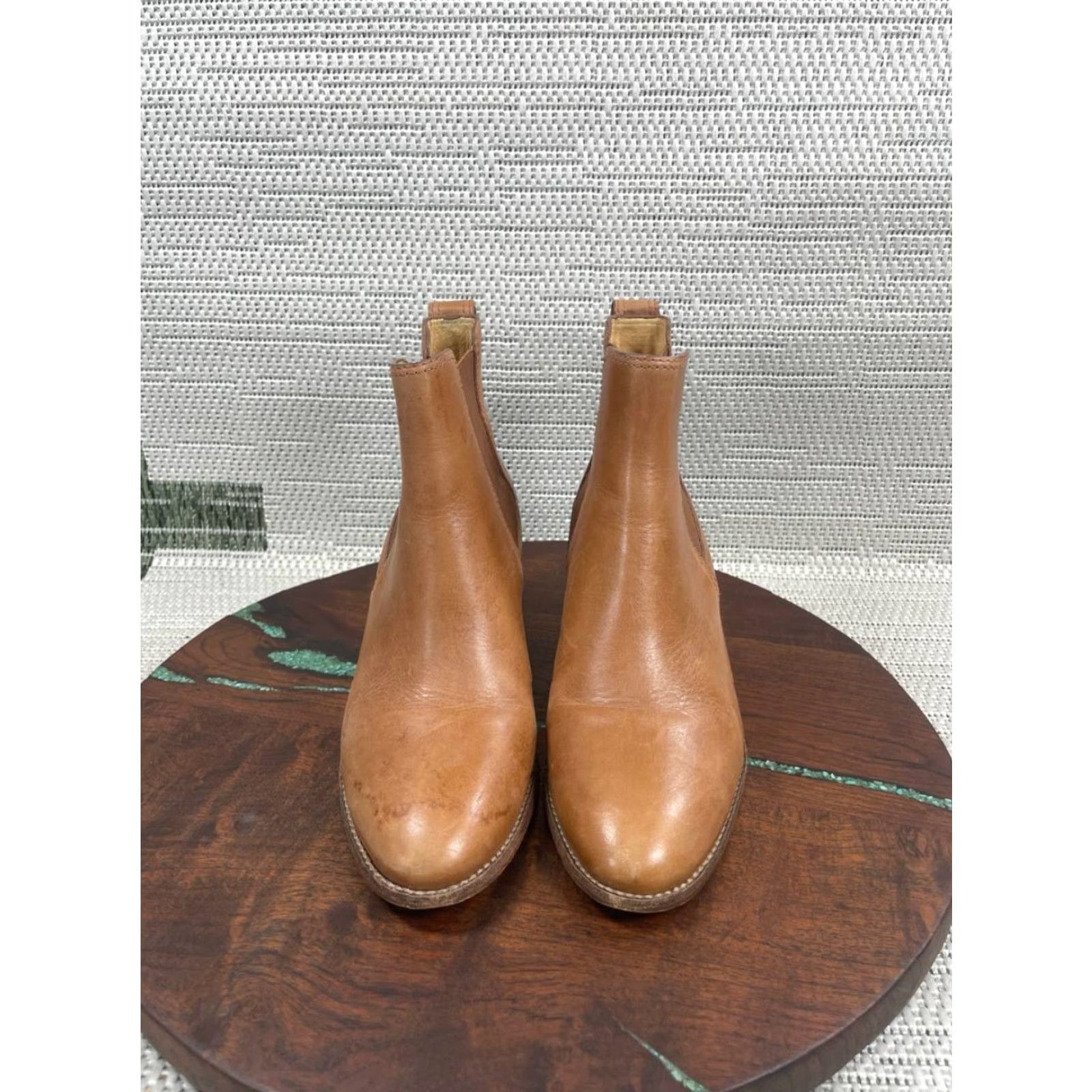 Madewell VINTAGE Madewell Chelsea Boot Women 6.5 The Regan English Saddle Leather Block Heel Chelsea Women Boots Brown Leather Size US 7 / IT 37 - 4 Thumbnail