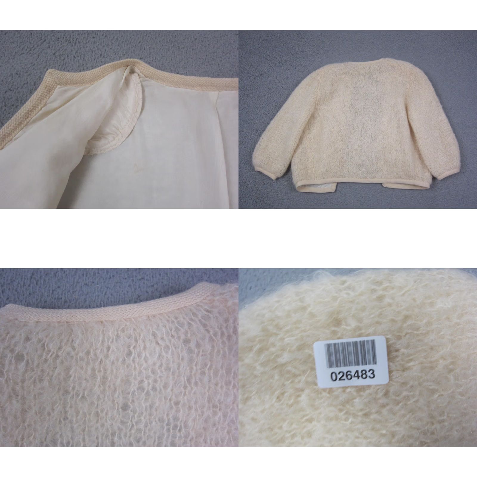 Vintage VINTAGE Creme Mohair Cardigan Womens XL Boucle Knit Open Front 70s Sweater Size XL / US 12-14 / IT 48-50 - 8 Thumbnail