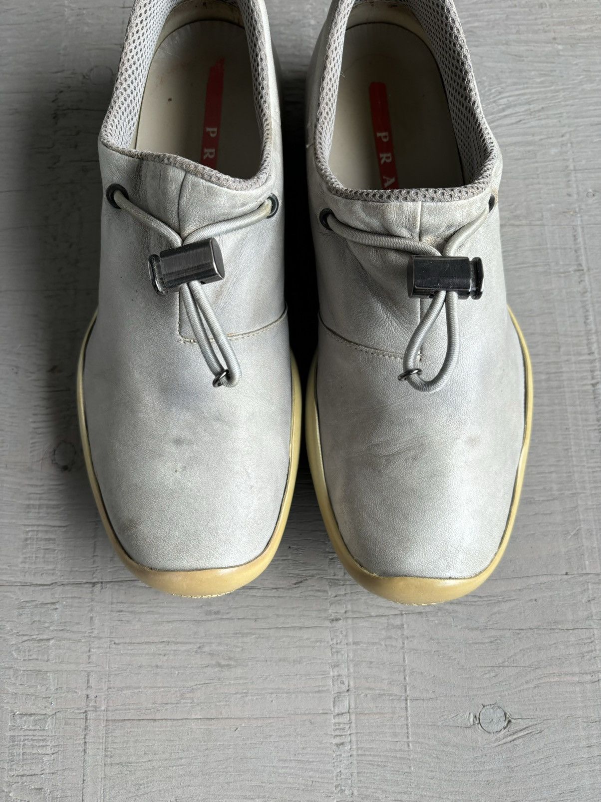 Prada × Vintage 2000s Prada Linea Rossa Slip On Sneakers Womens Y2K Mules Size US 7 / IT 37 - 21 Thumbnail