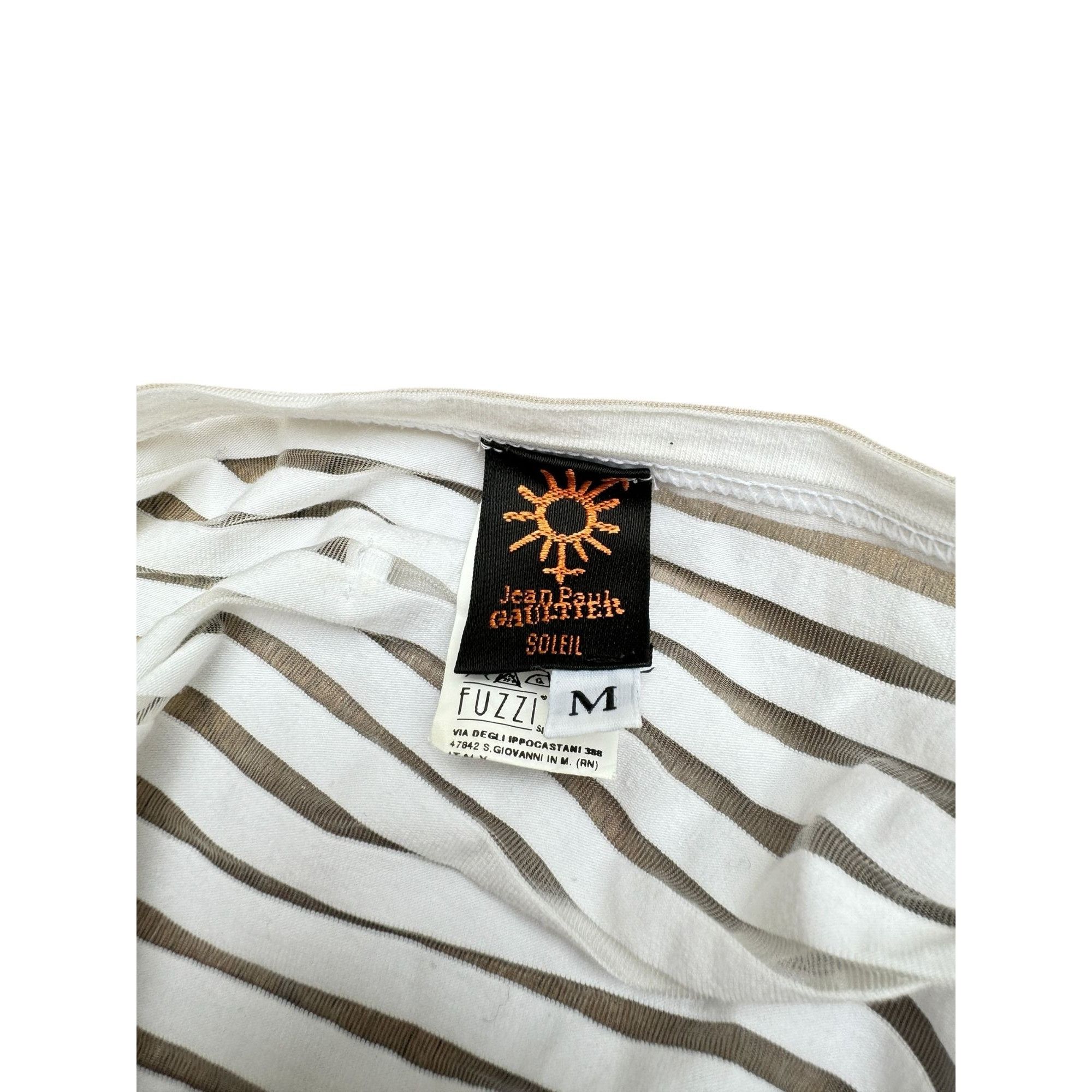 Jean Paul Gaultier Soleil 1990s Vintage White & Navy Striped Dress Size M / US 6-8 / IT 42-44 - 7 Thumbnail