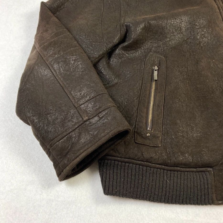 Calvin Klein Calvin Klein Mens XL Brown Faux Leather Bomber Jacket Full Zip Lined Mid-Length Size US XL / EU 56 / 4 - 2 Thumbnail