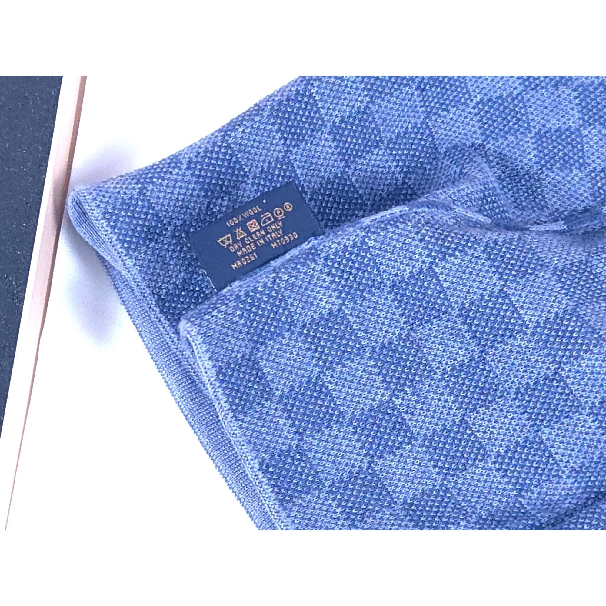 Louis Vuitton Damier Graphite Blue Wool Beanie Hat New