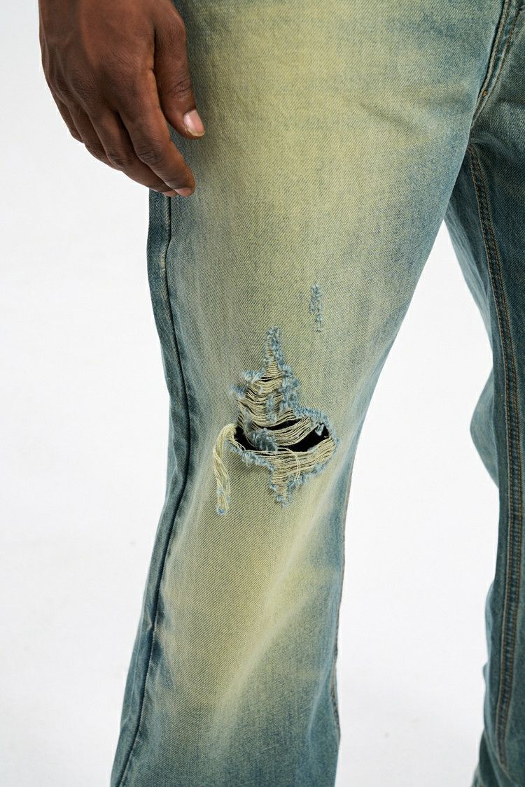 hiphop grunge y2k ripped damaged jeans
